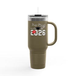 2026 Insulated Travel Mug, 40oz, Stylish Drinkware for On-the-Go, Ideal for Graduations, Hot & Cold Beverages, Outdoor Adventures