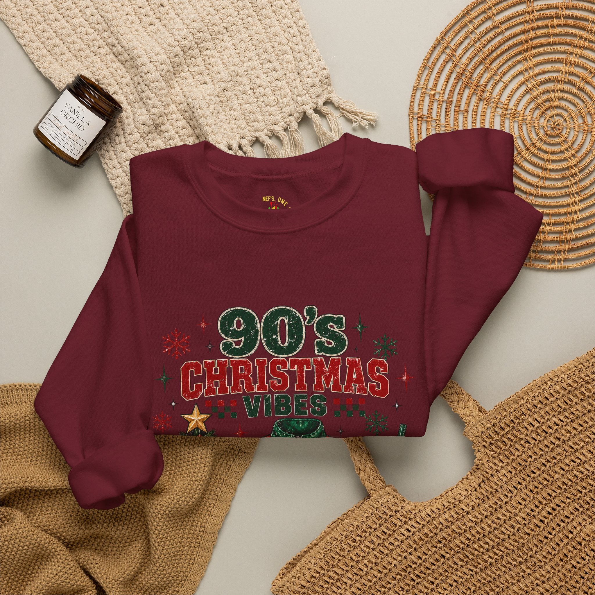 90s Christmas Vibes Crewneck Sweatshirt