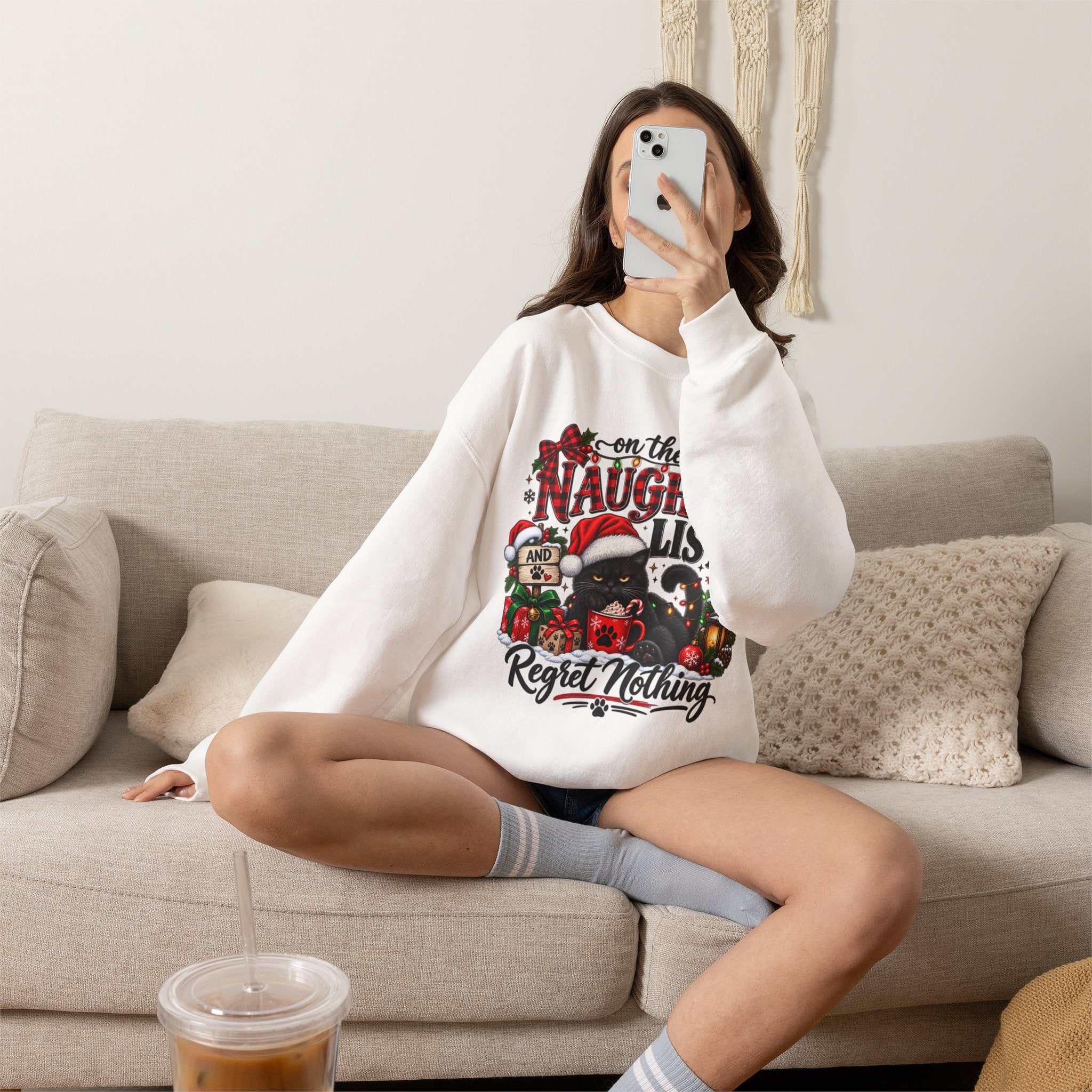 On the Naughty List Christmas Crewneck Sweatshirt