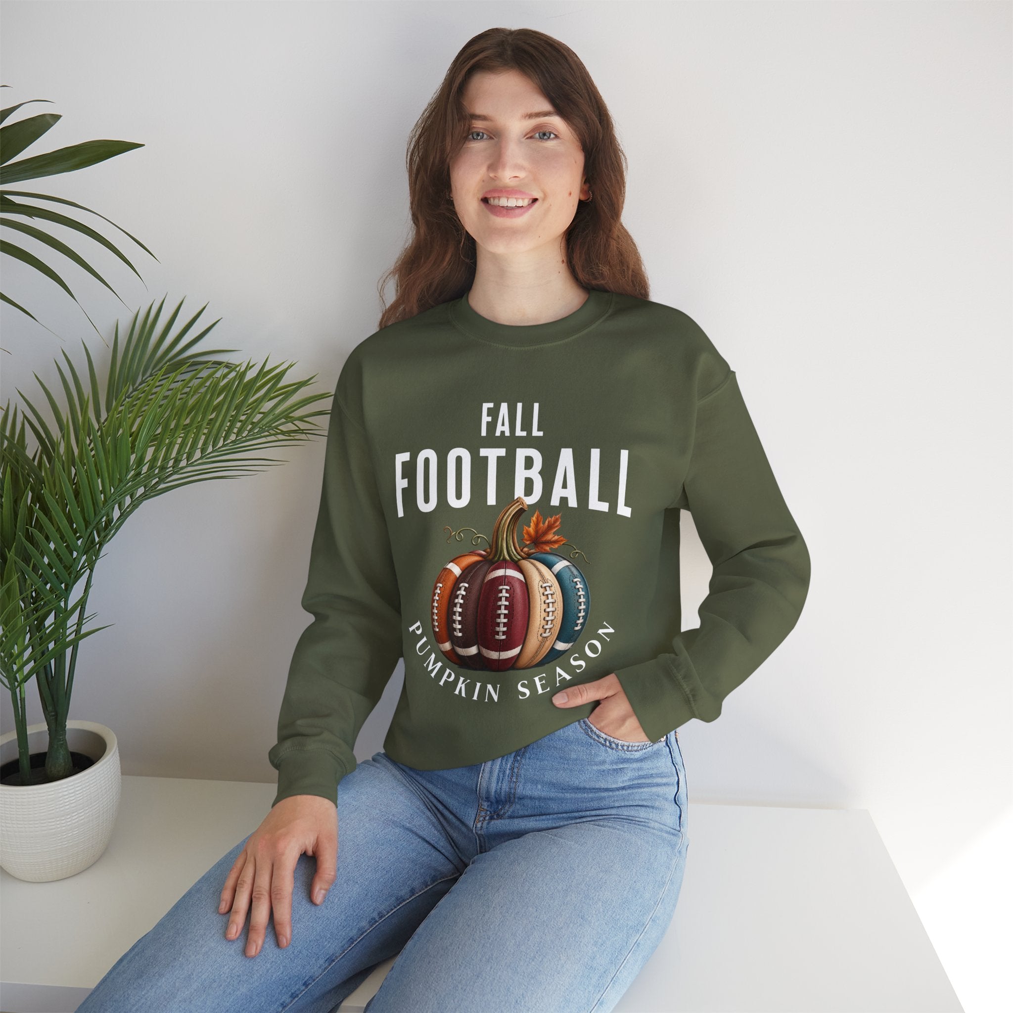 Fall Football Pumpkin Season Crewneck Sweatshirt