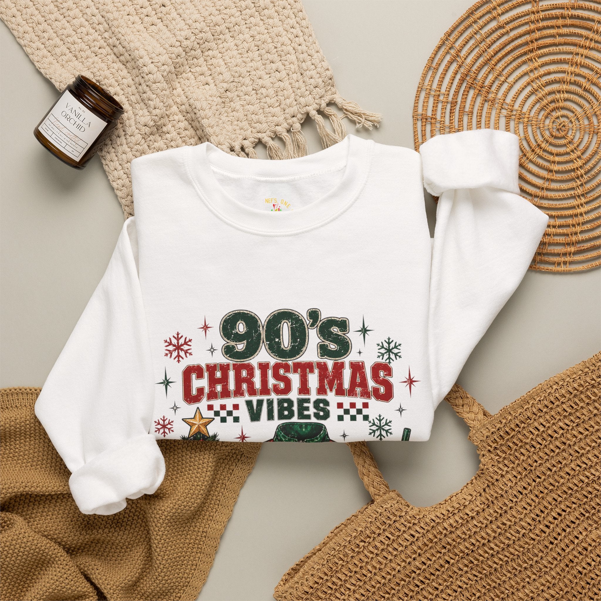 90s Christmas Vibes Crewneck Sweatshirt