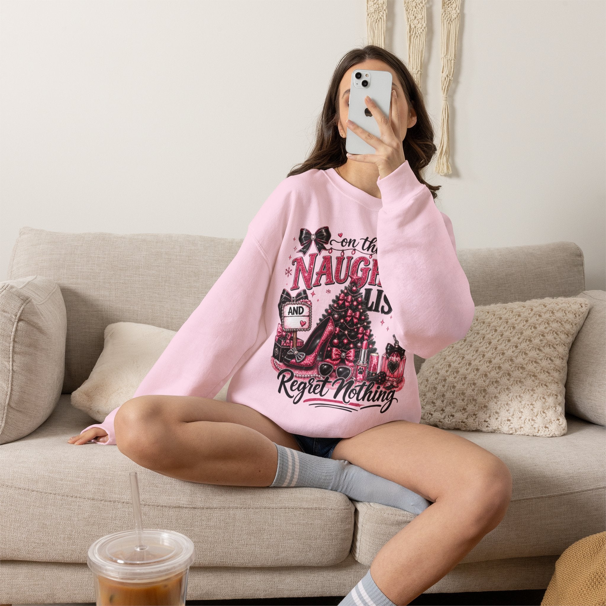 On the Naughty List Christmas Crewneck Sweatshirt