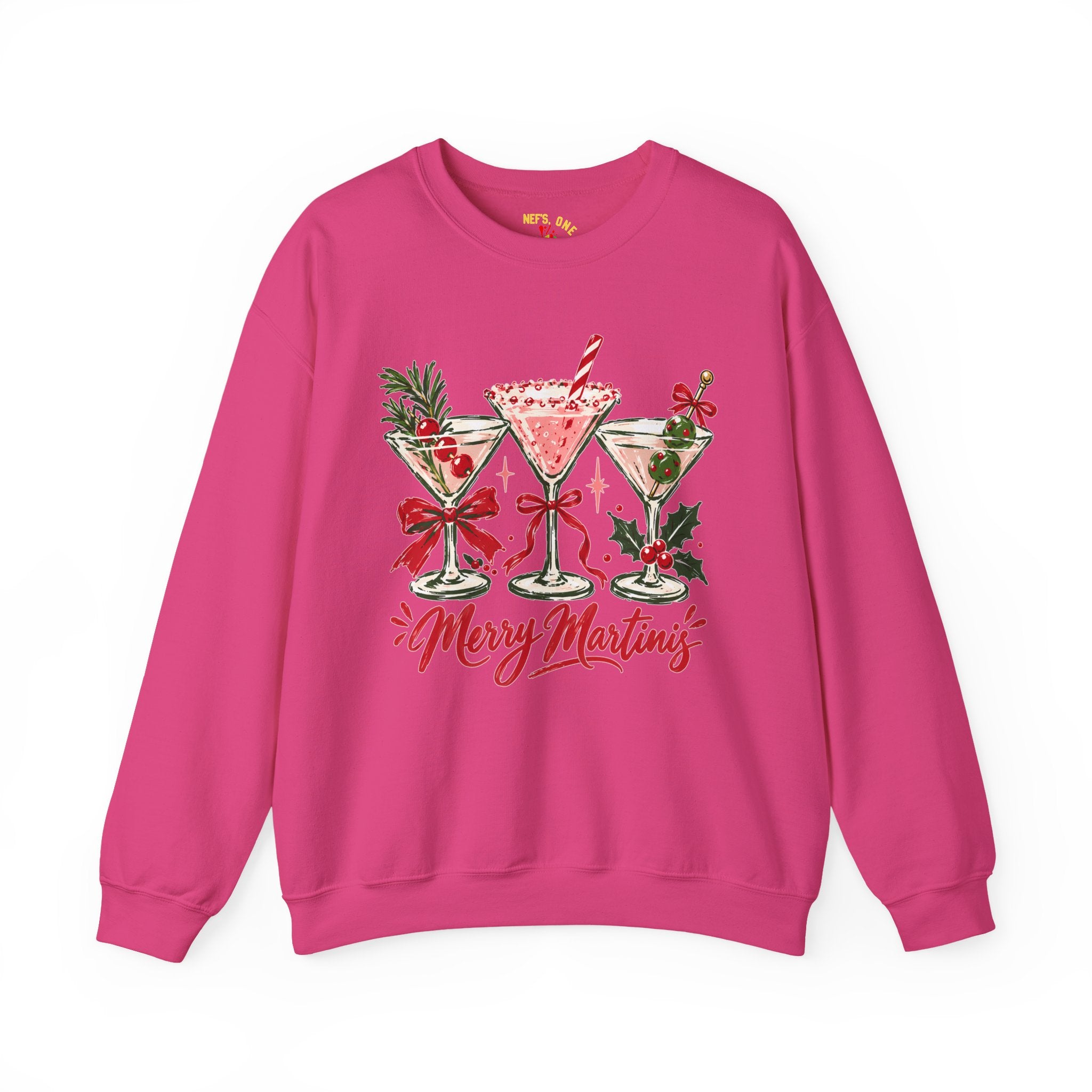 Merry Martinis Christmas Cocktail Crewneck Sweatshirt