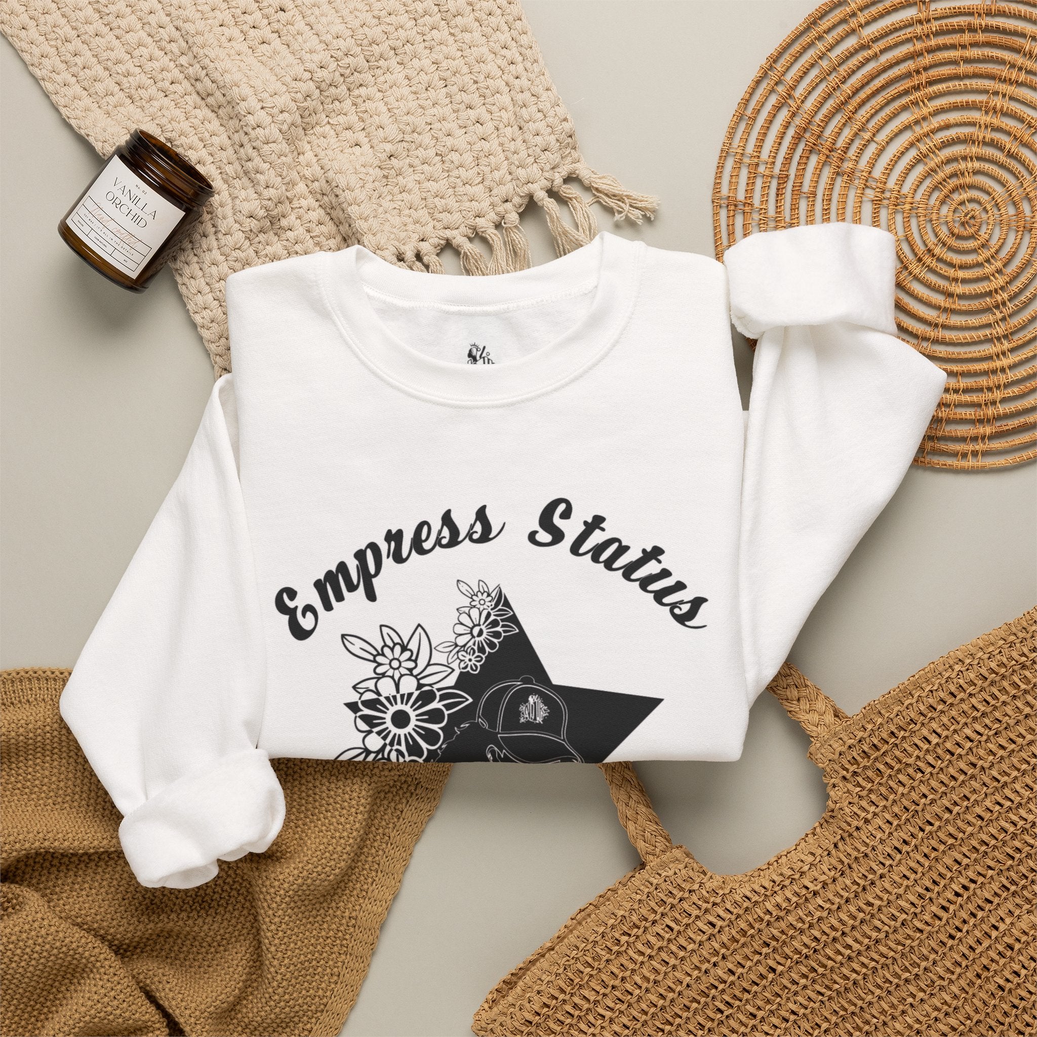 Empress Black Girl Floral Status Unisex Sweatshirt