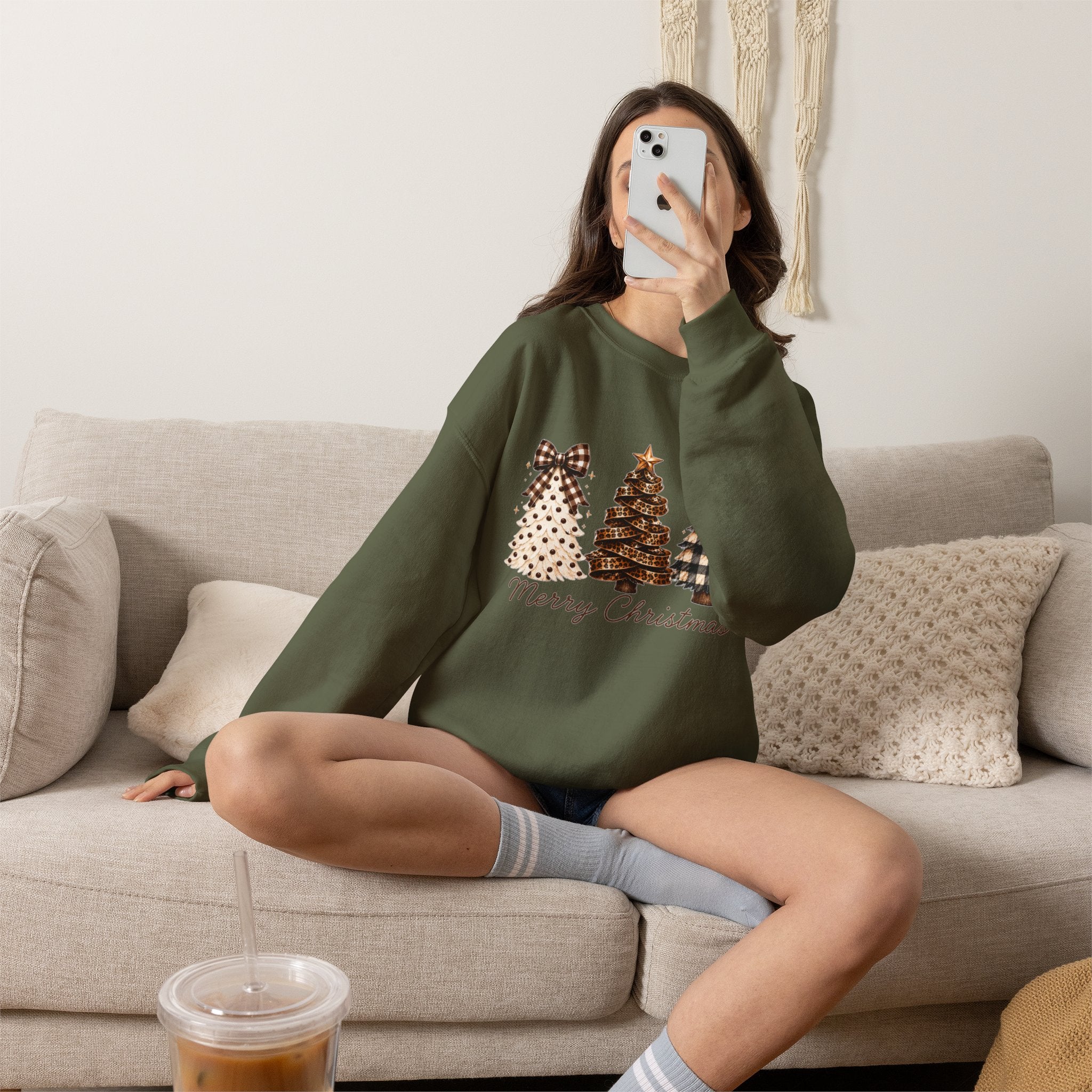 Merry Christmas Christmas Tree Crewneck Sweatshirt