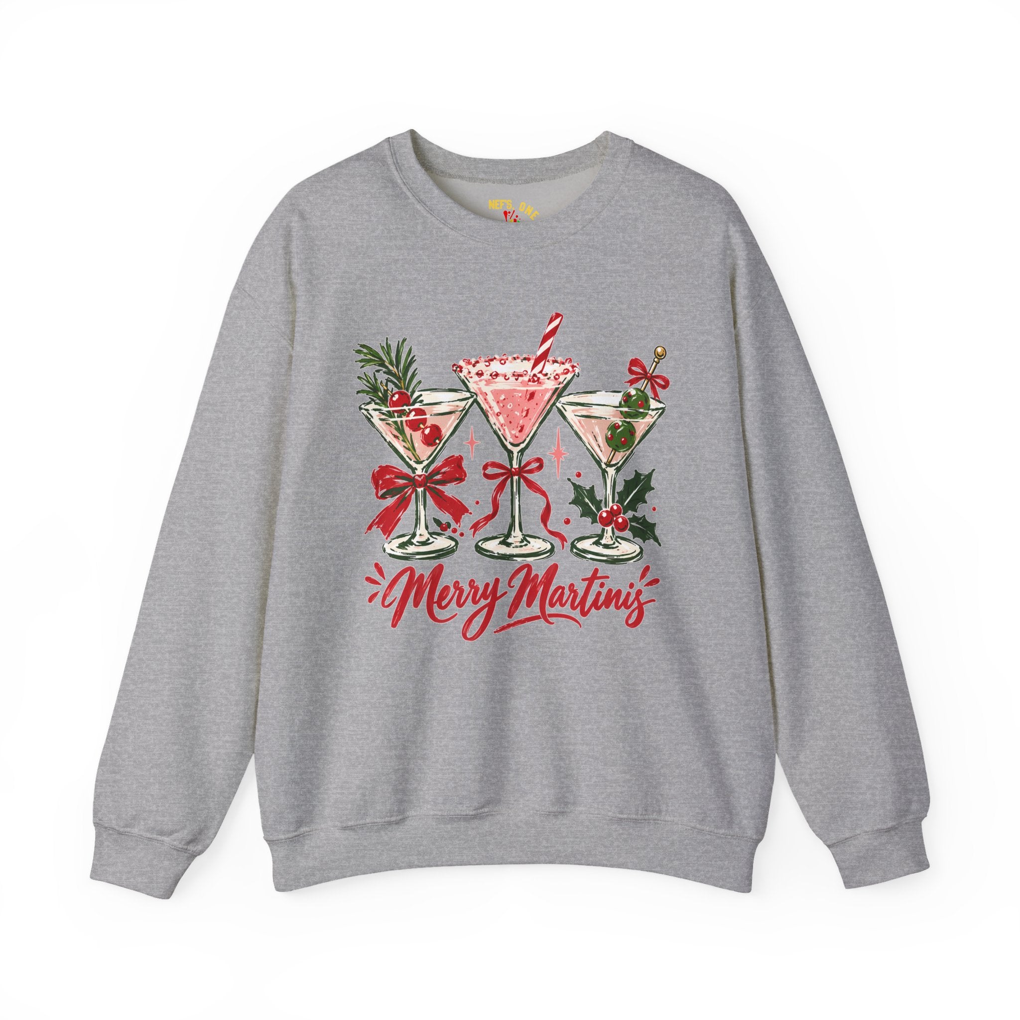 Merry Martinis Christmas Cocktail Crewneck Sweatshirt