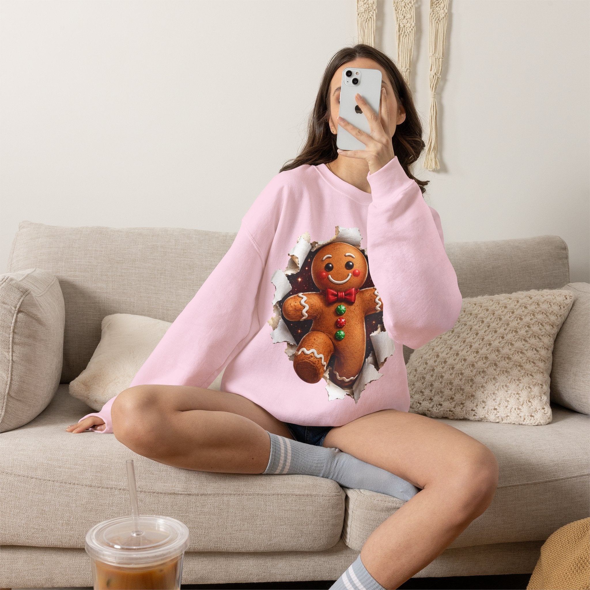 Gingerbread Man Christmas Crewneck Sweatshirt