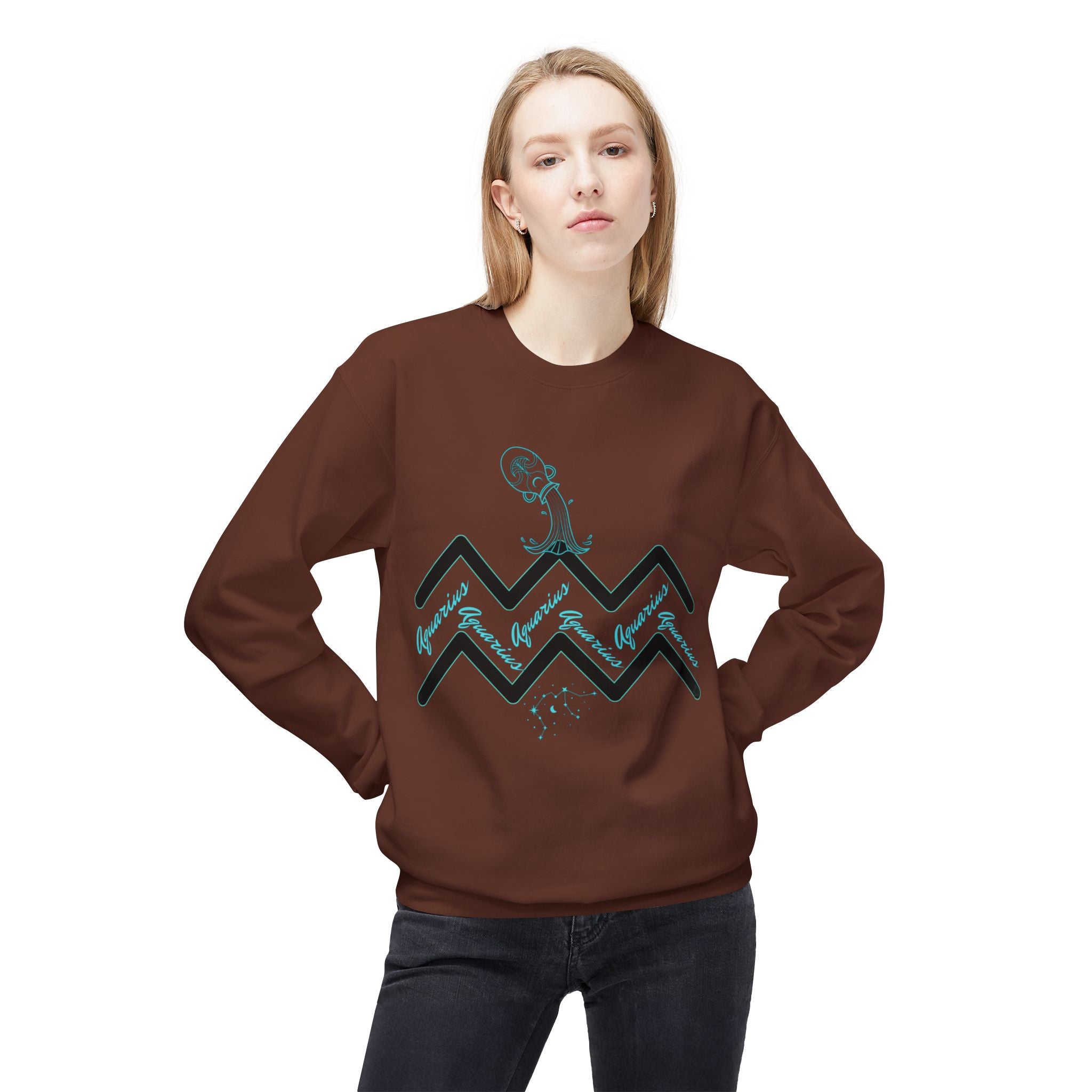 Aquarius Zodiac Sweatshirt — Water Wave Astrology Crewneck