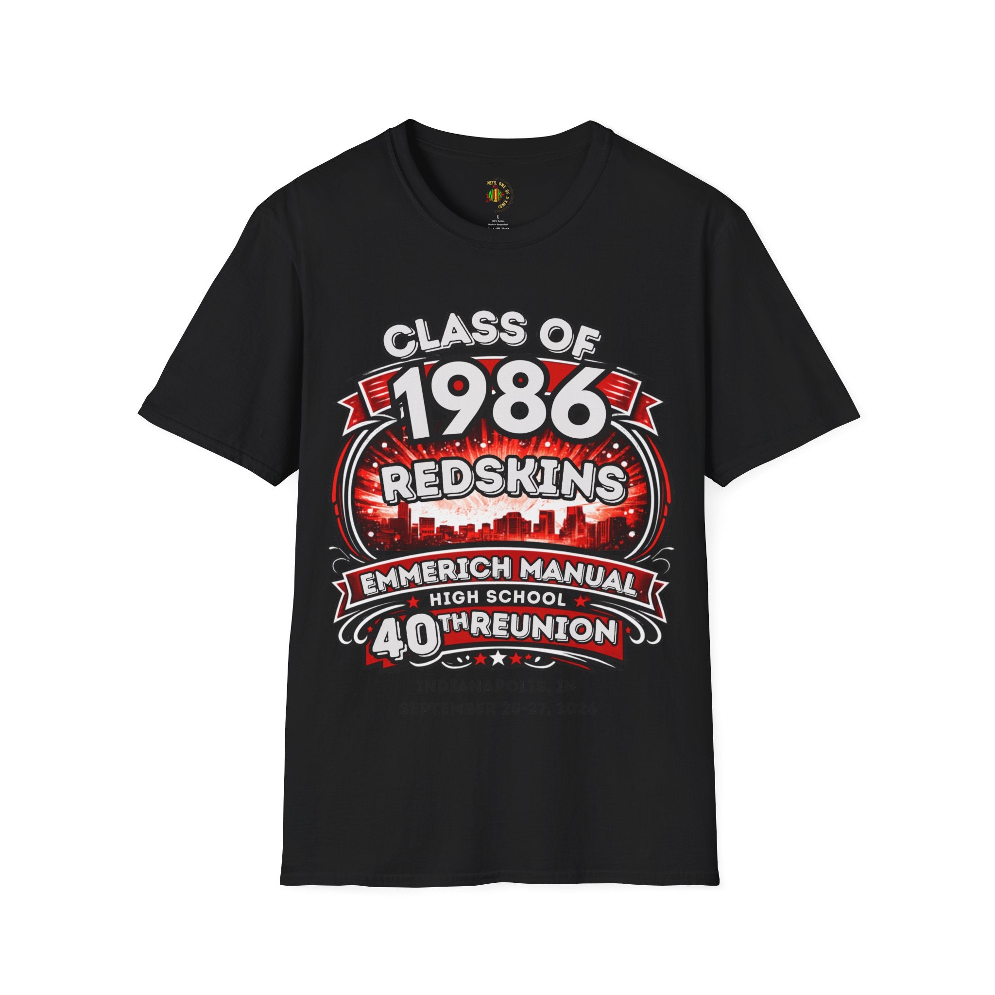 Class of 1986 Reunion T-Shirt — 40th Anniversary Redskins Emmerich Manual - Another Customized Smile