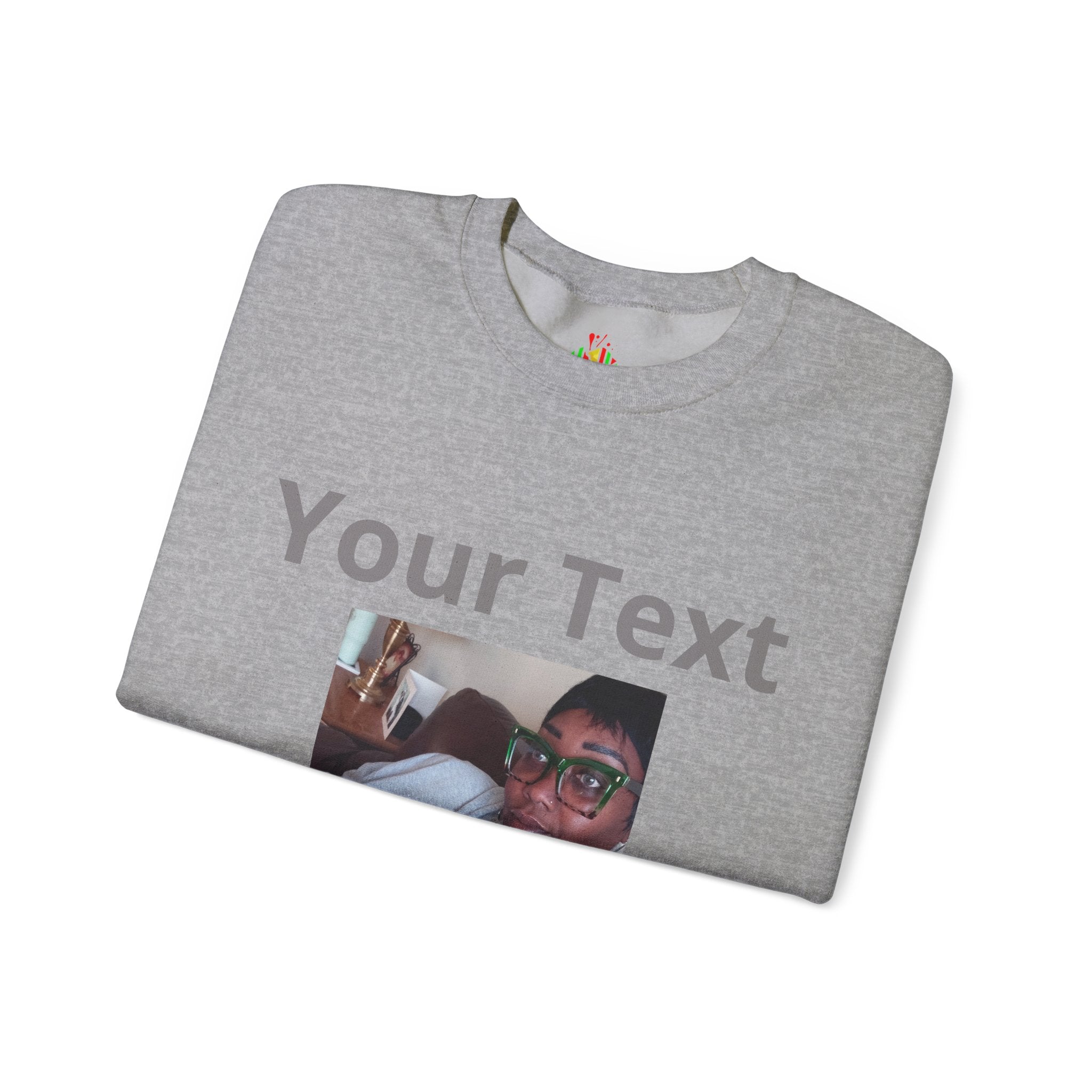 Customizable Front Photo/Text Crewneck Sweatshirt - Unisex Customizable Sweatshirt