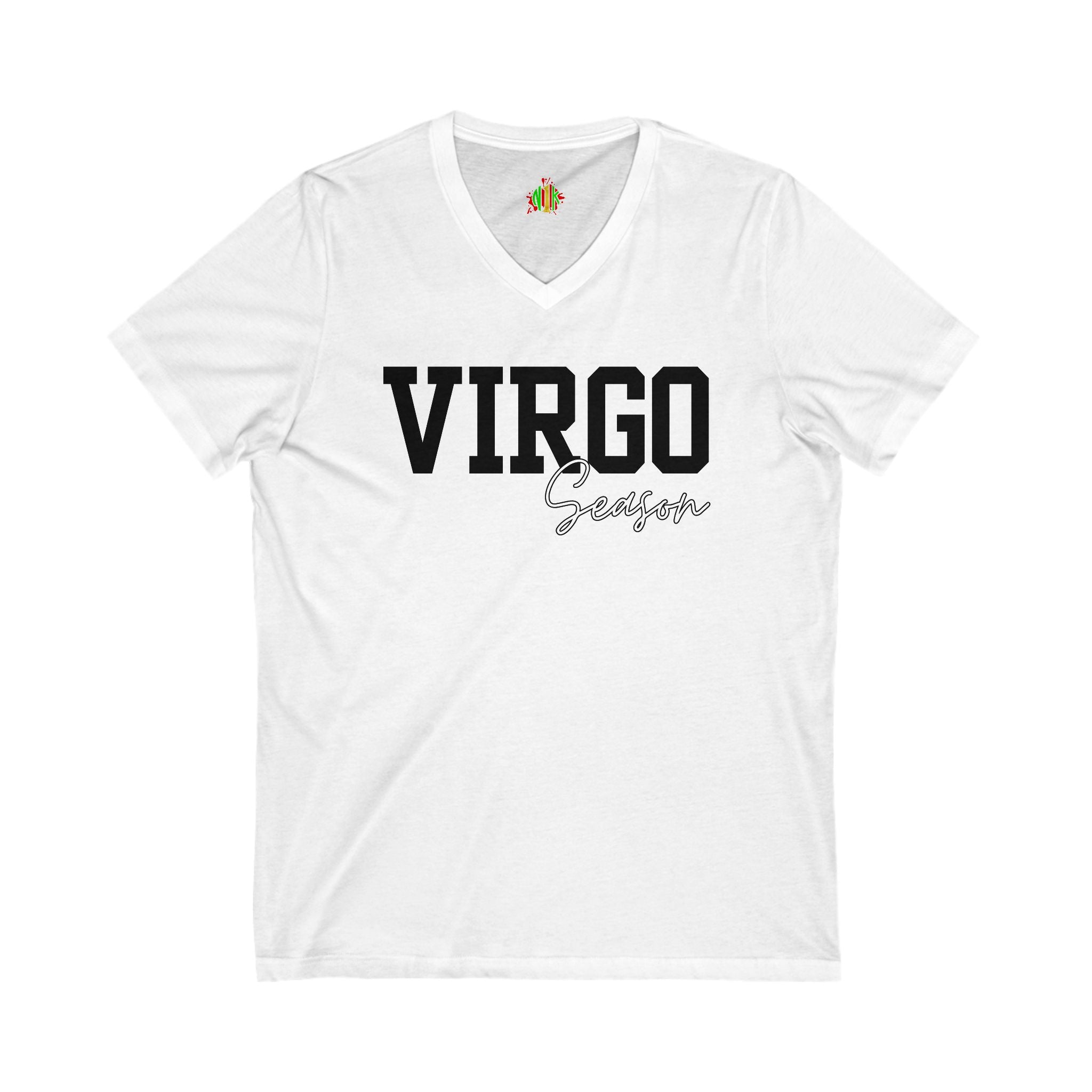 Virgo Zodiac V-Neck Tee, Astrology Shirt, Horoscope Top, Birthday Gift, Unisex Tee, Casual Wear