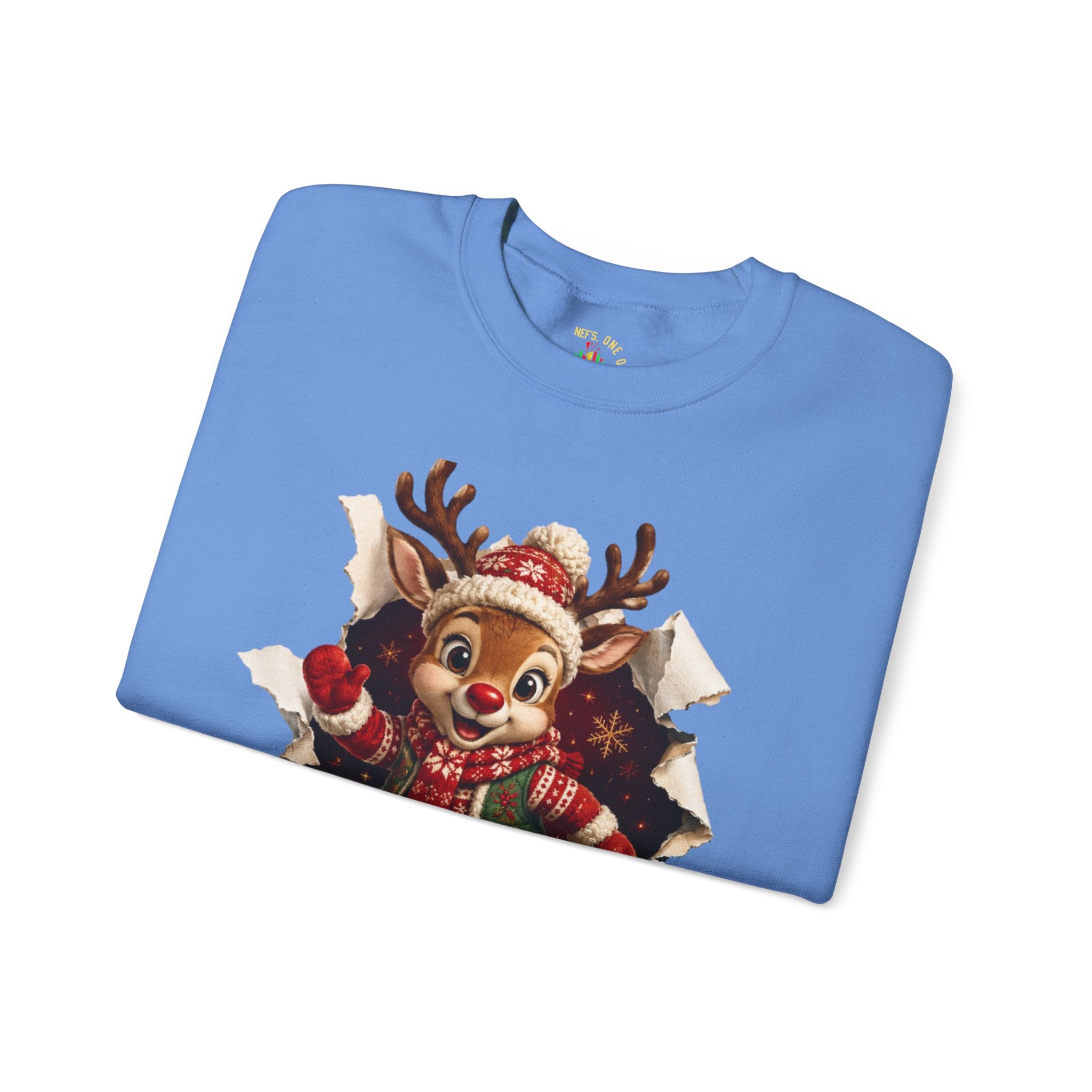 Festive Christmas Reindeer Crewneck Sweatshirt