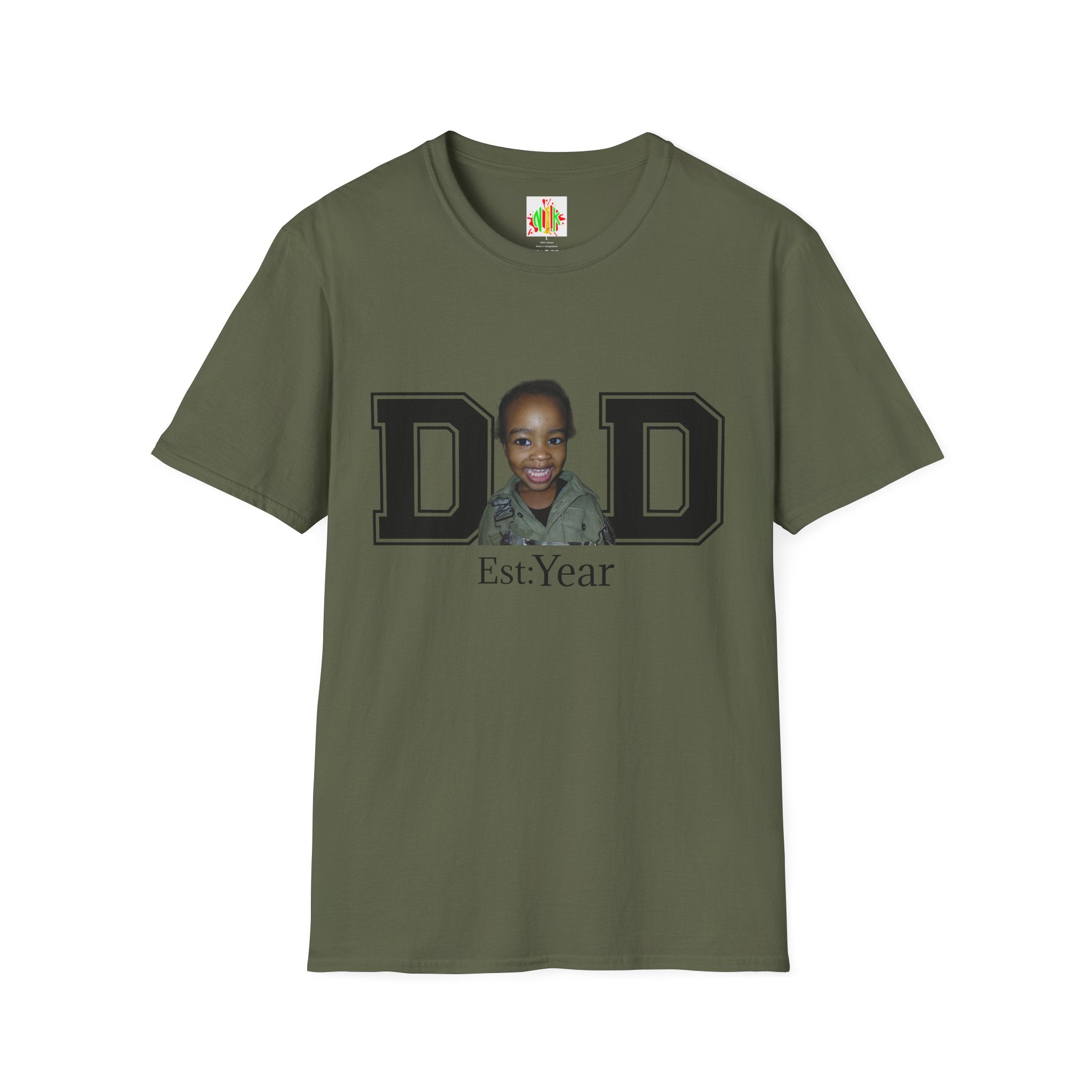 Celebrate dad with a custum t-shirt just add photo & birth year