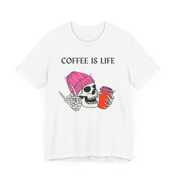 Skeleton Coffee Is Life Unisex Jersey Short Sleeve Tee