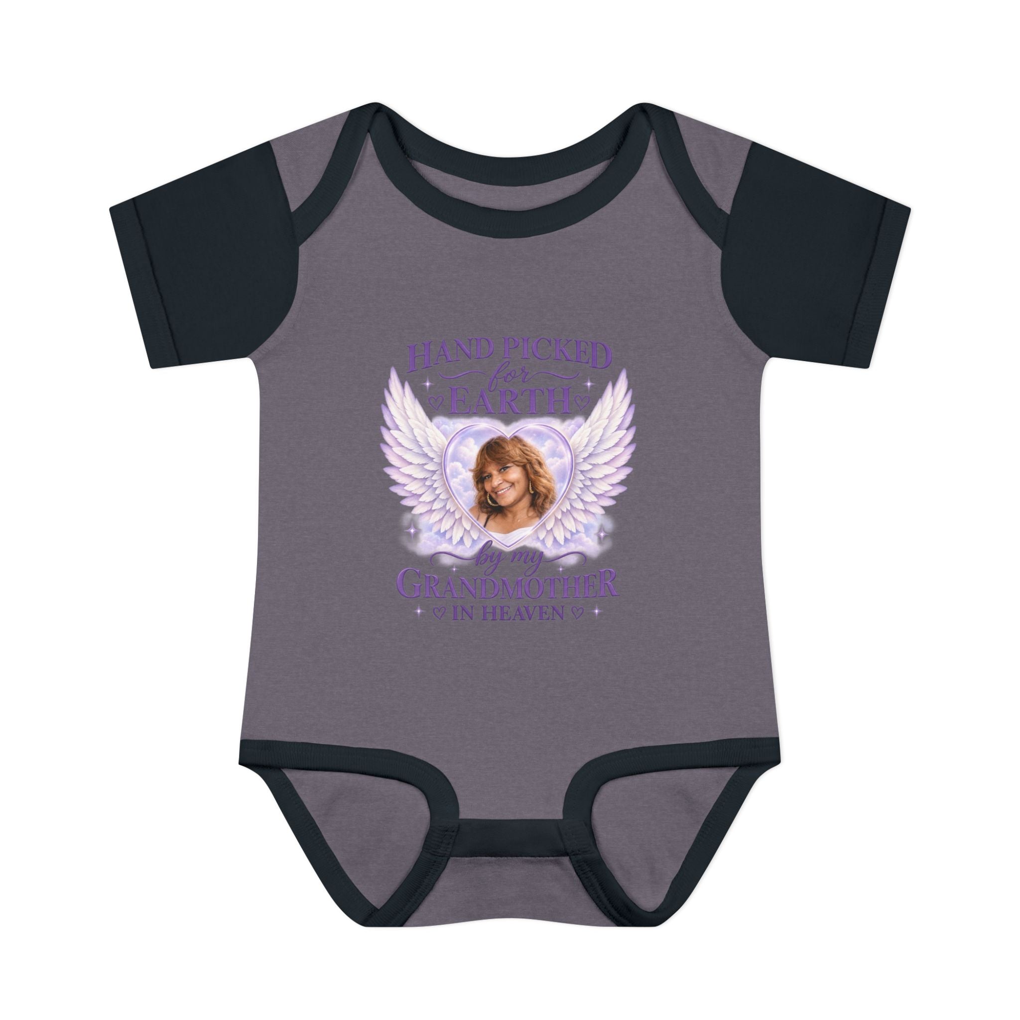 Mariah Infant Another Customized Smile Bodysuit "Handpicked for Earth by My Grandma in Heaven" – Memorial Baby Onesie