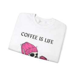 Skeleton Coffee Is Life Unisex Heavy Blend™ Crewneck Sweatshirt