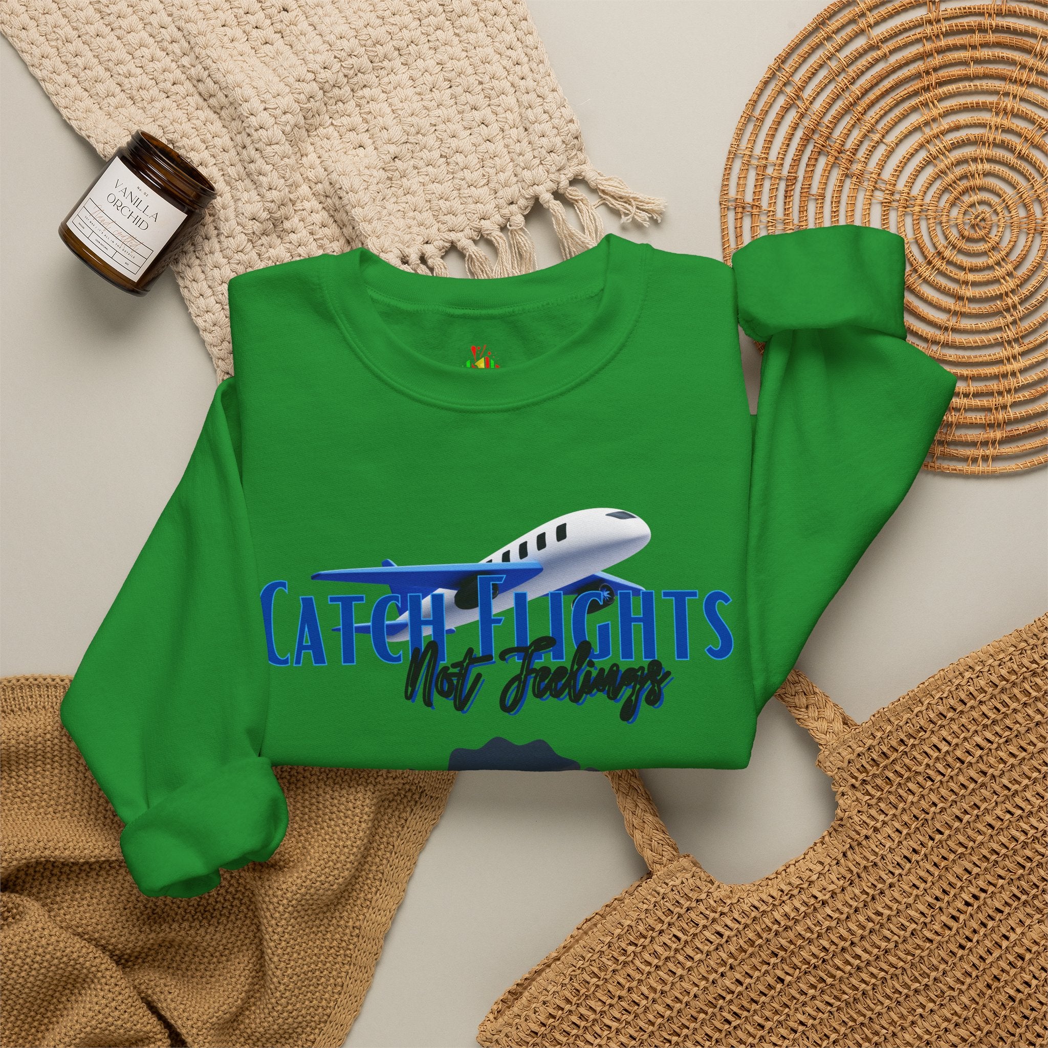 Catch Flights Not Feelings Unisex Heavy Blend™ Crewneck Sweatshirt