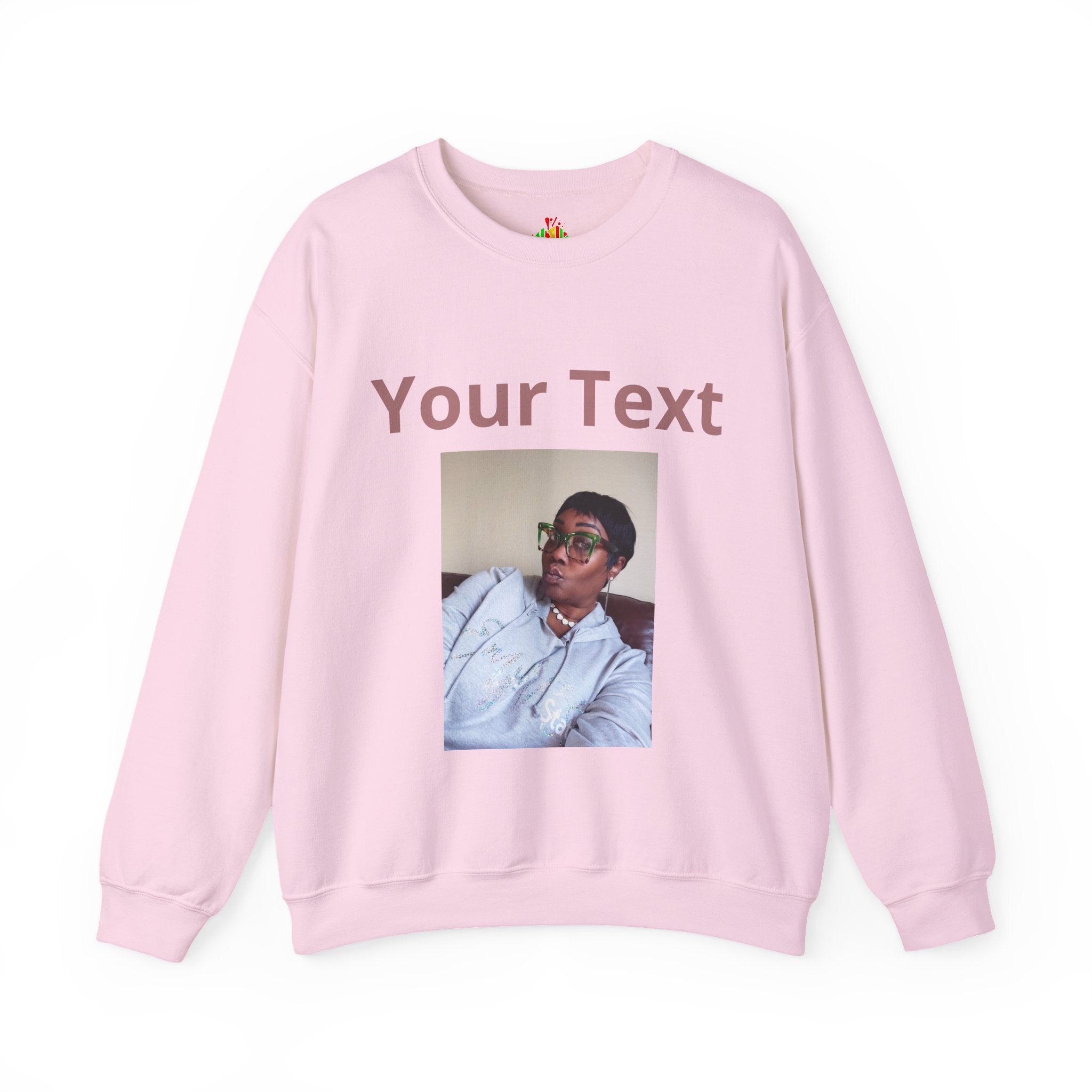 Customizable Front Photo/Text Crewneck Sweatshirt - Unisex Customizable Sweatshirt