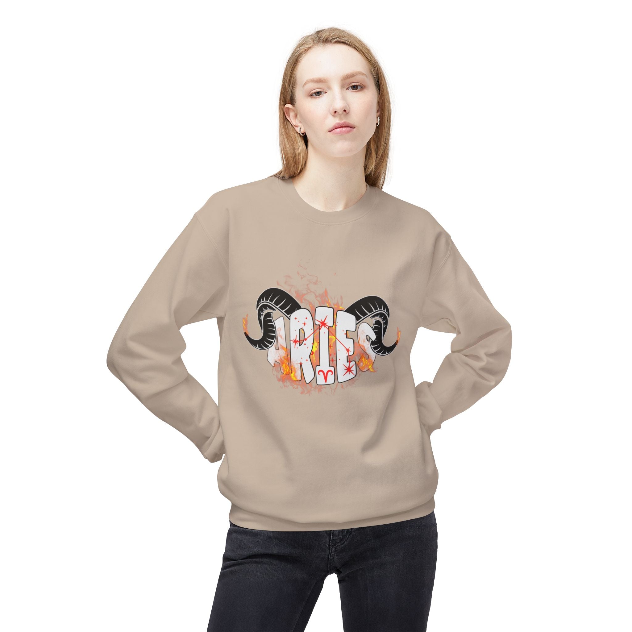 Aries on Fire Unisex Crewneck Sweatshirt