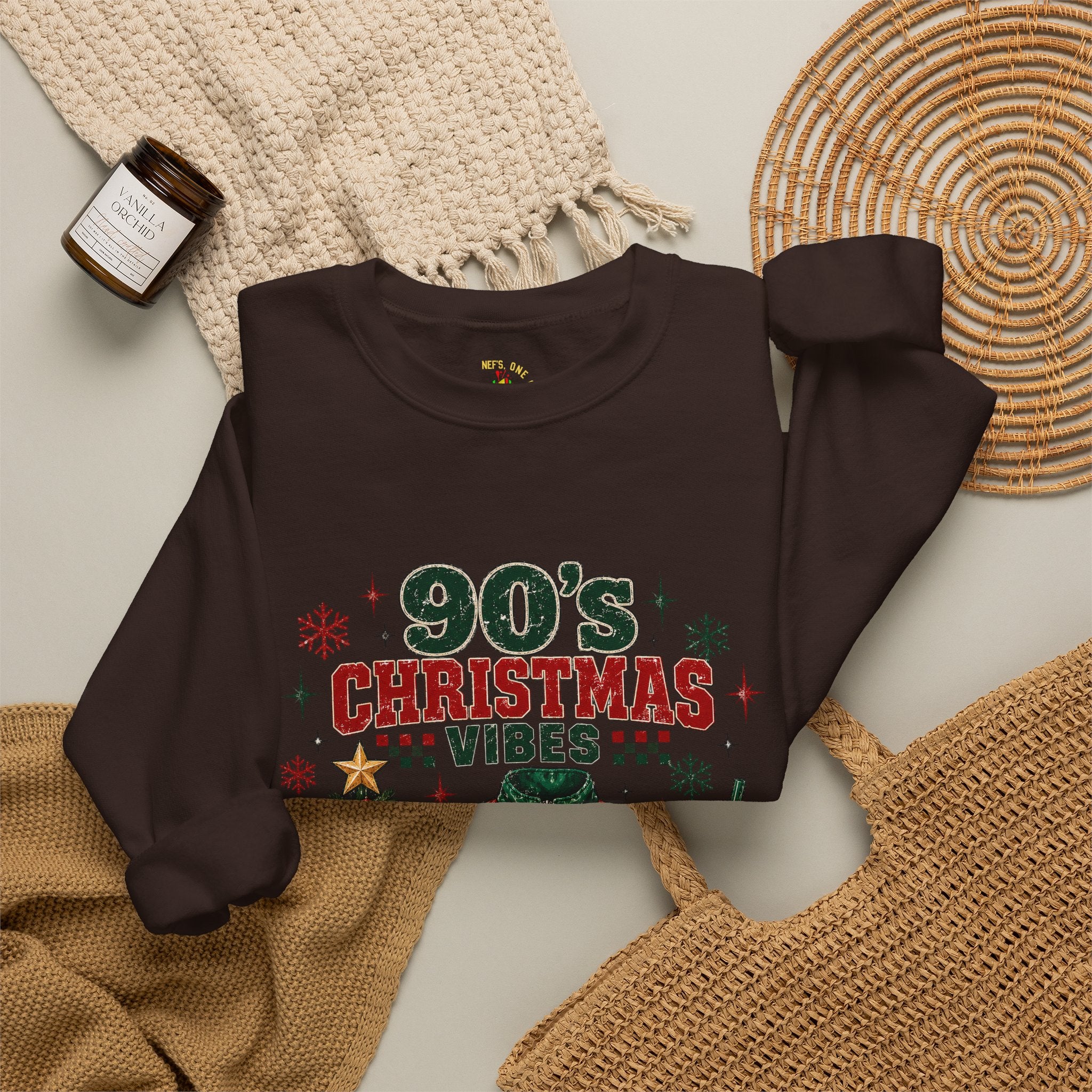 90s Christmas Vibes Crewneck Sweatshirt