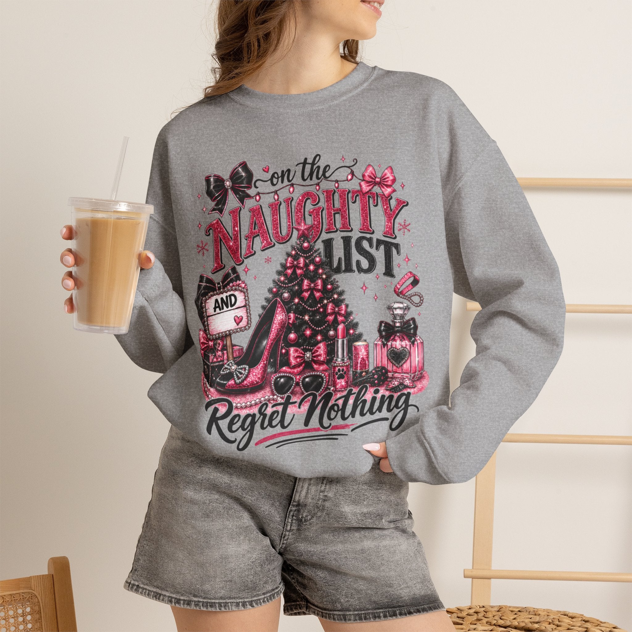 On the Naughty List Christmas Crewneck Sweatshirt