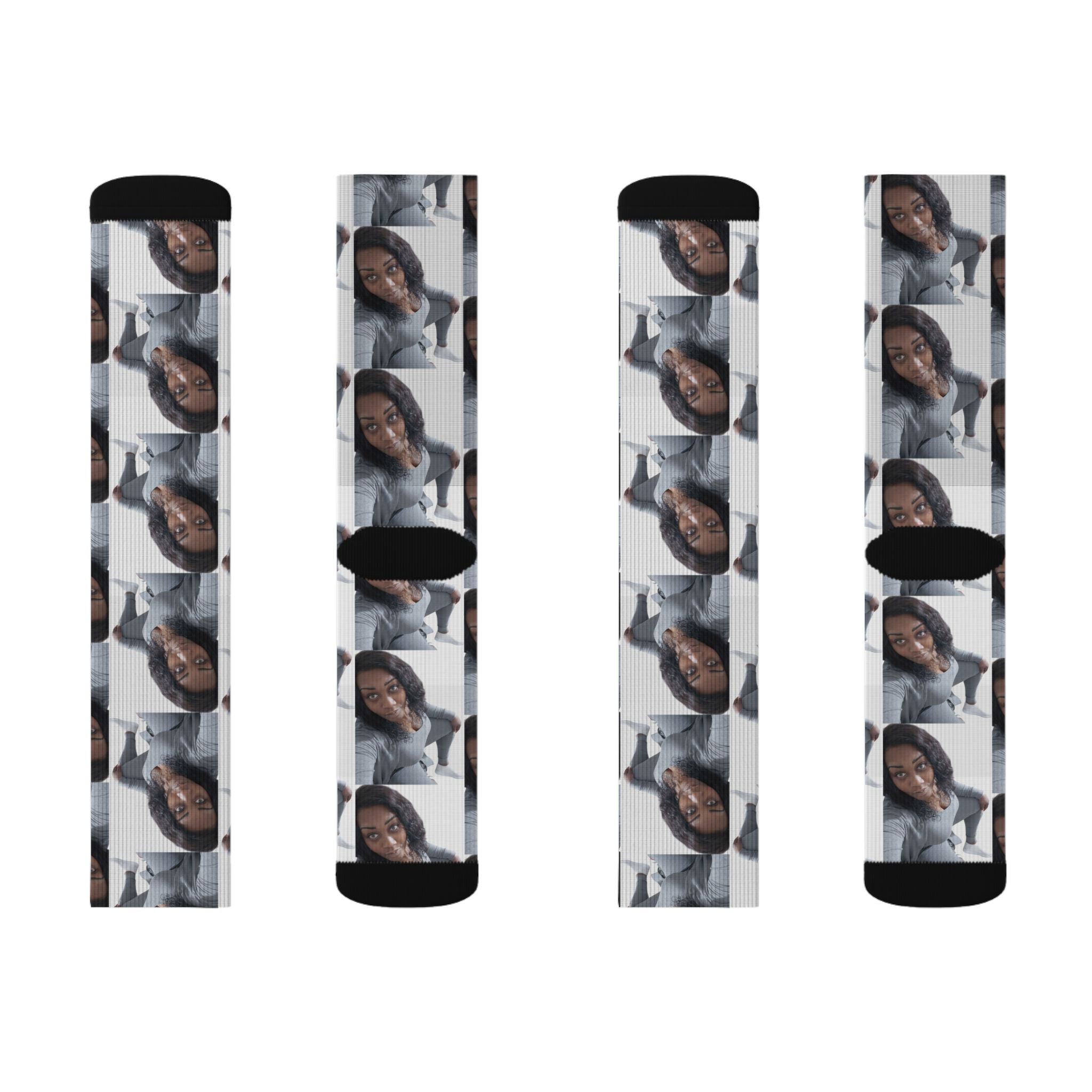 Photo Collage Customizable Socks — Custom Face Repeat Pattern