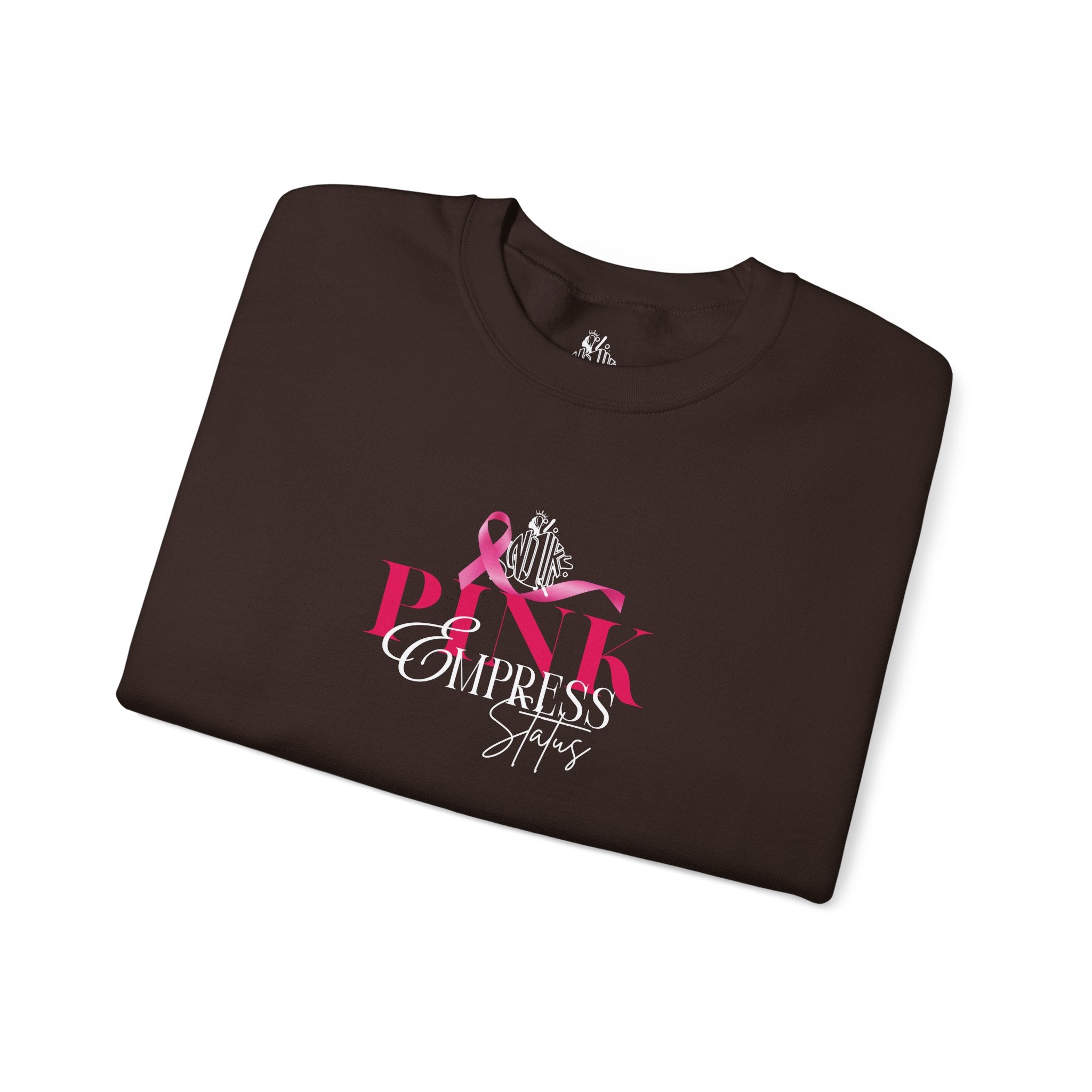 N1K Pink Empress Status Cancer Awareness Crewneck Sweatshirt - Pink Ribbon "PINK" Design
