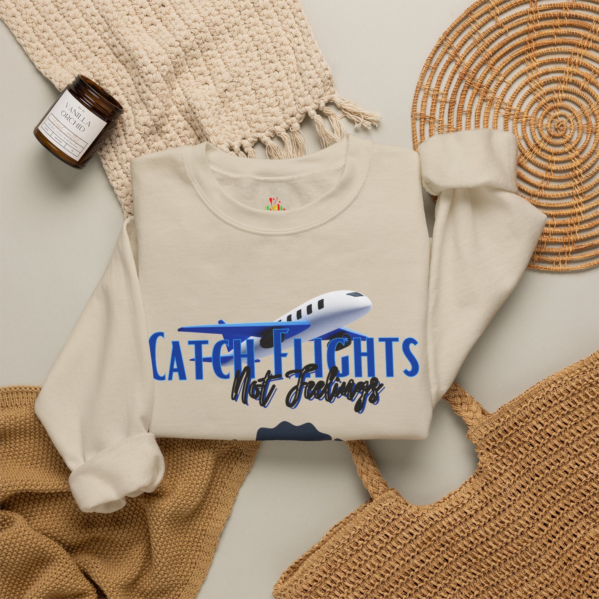 Catch Flights Not Feelings Unisex Heavy Blend™ Crewneck Sweatshirt