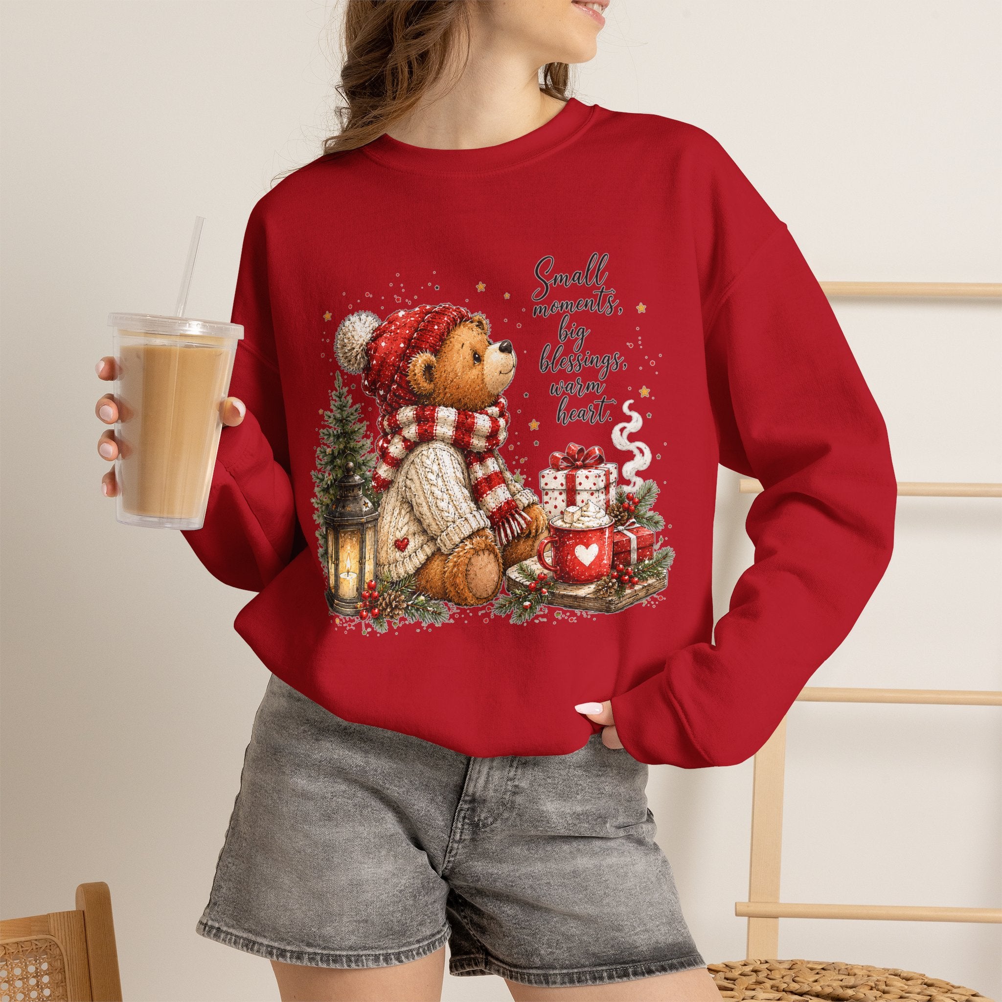 Christmas Bear Crewneck Sweatshirt – Cozy Holiday Teddy Bear Design