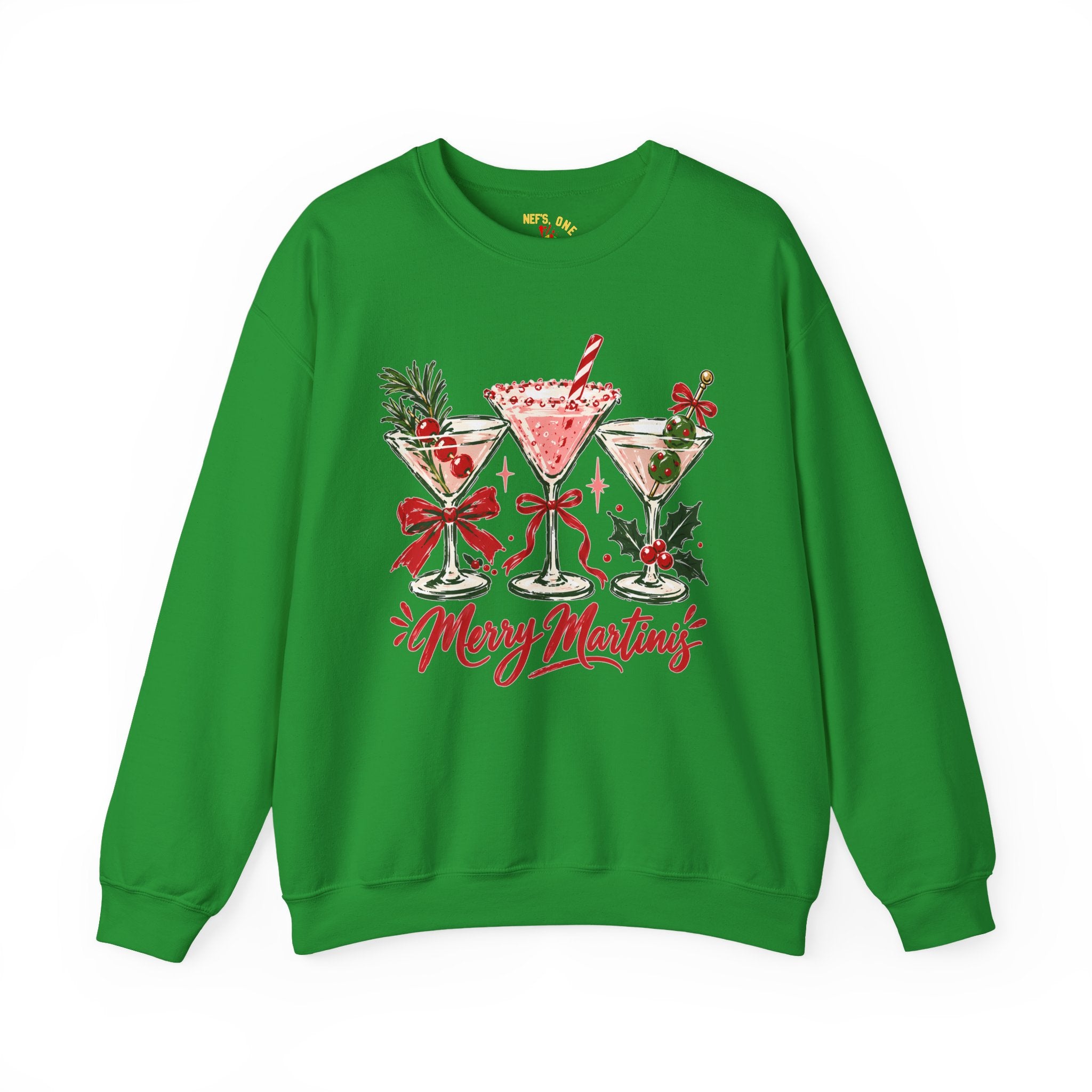 Merry Martinis Christmas Cocktail Crewneck Sweatshirt