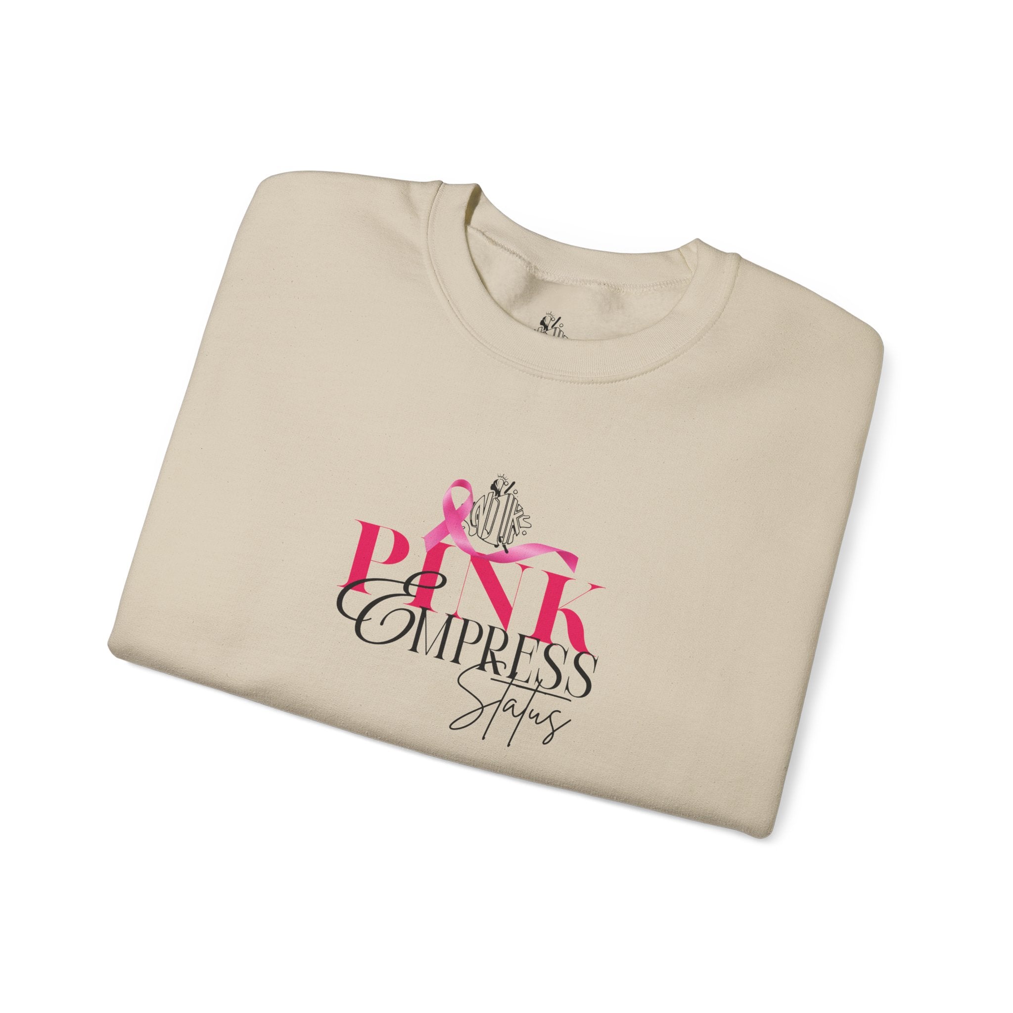 N1K Pink Empress Status Cancer Awareness Crewneck Sweatshirt - Pink Ribbon "PINK" Design