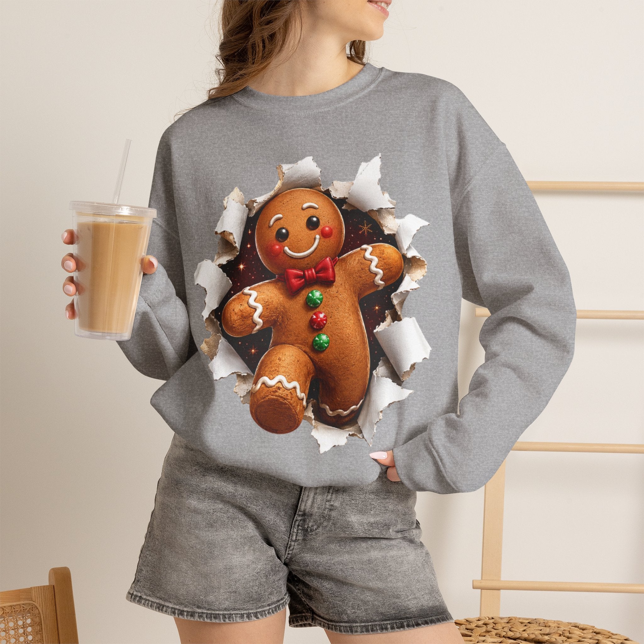 Gingerbread Man Christmas Crewneck Sweatshirt