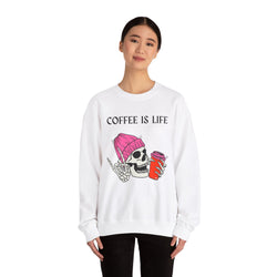 Skeleton Coffee Is Life Unisex Heavy Blend™ Crewneck Sweatshirt