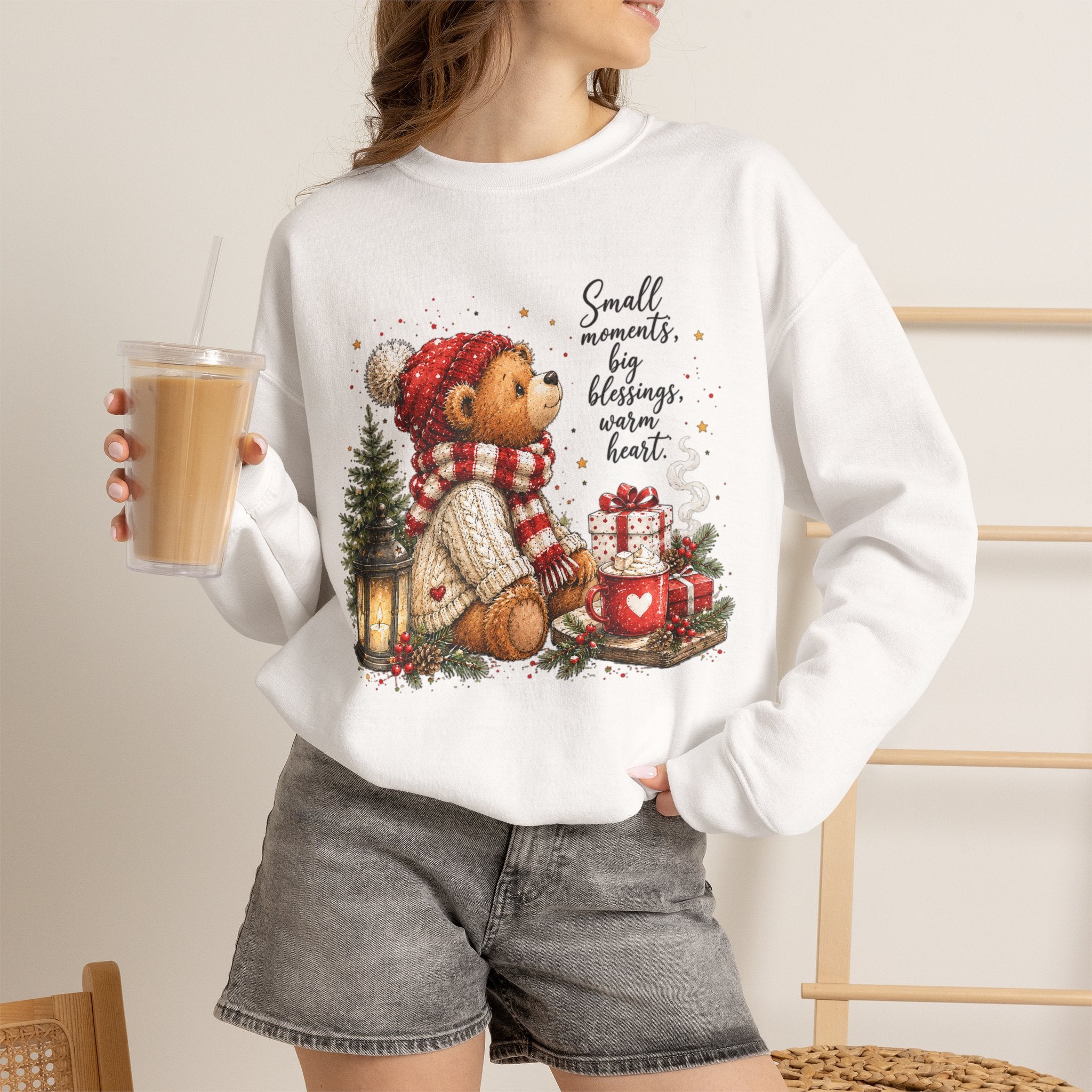 Christmas Bear Crewneck Sweatshirt – Cozy Holiday Teddy Bear Design