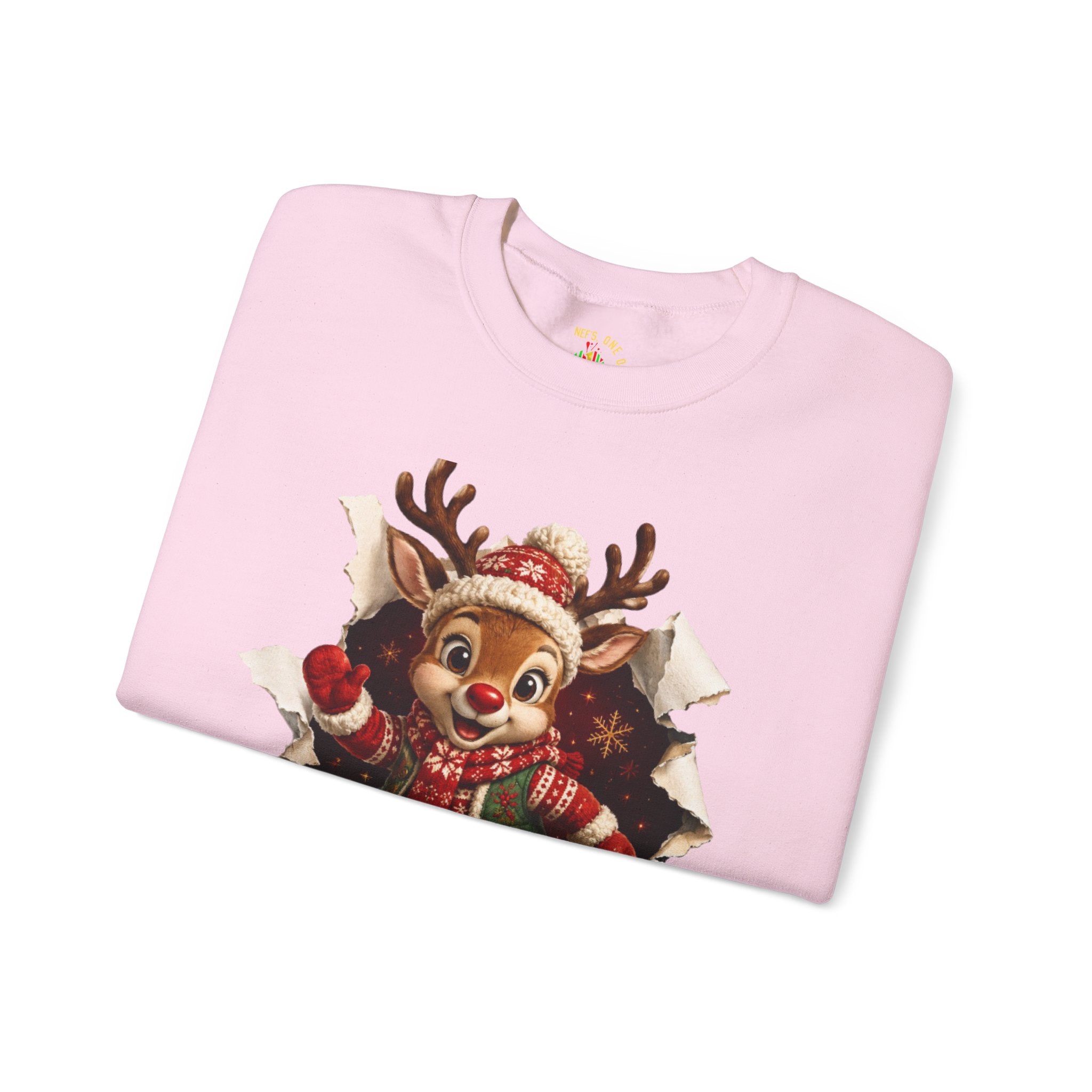 Festive Christmas Reindeer Crewneck Sweatshirt