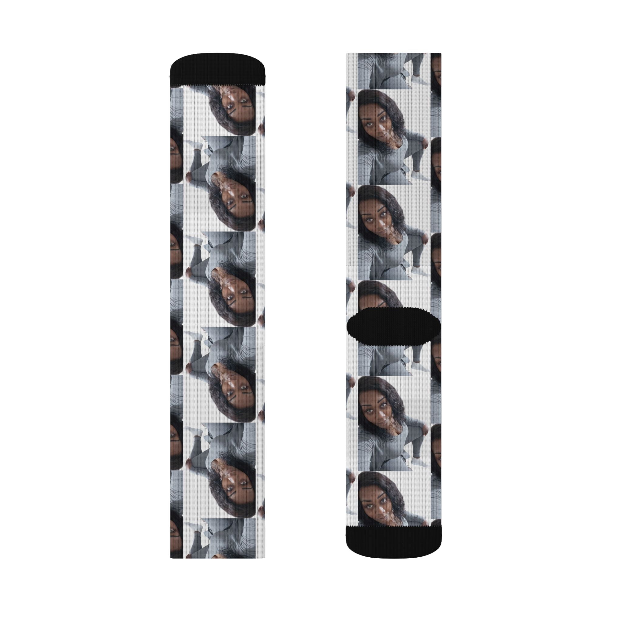 Photo Collage Customizable Socks — Custom Face Repeat Pattern