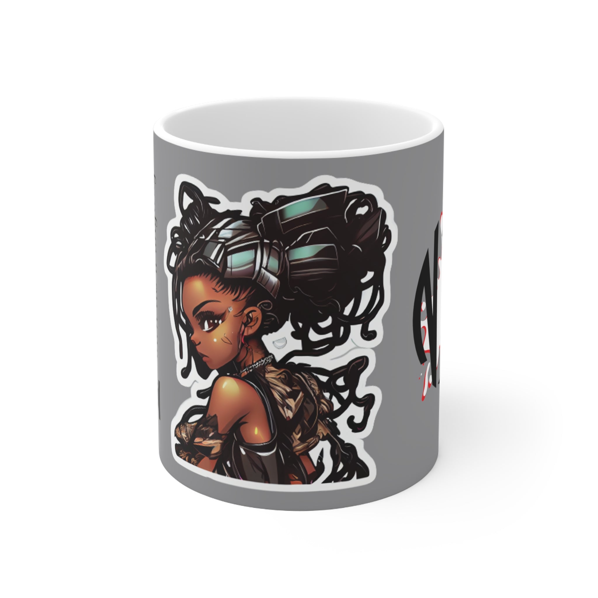 White ceramic mug 11oz with C-handle, microwave and dishwasher-safe, personalized design option