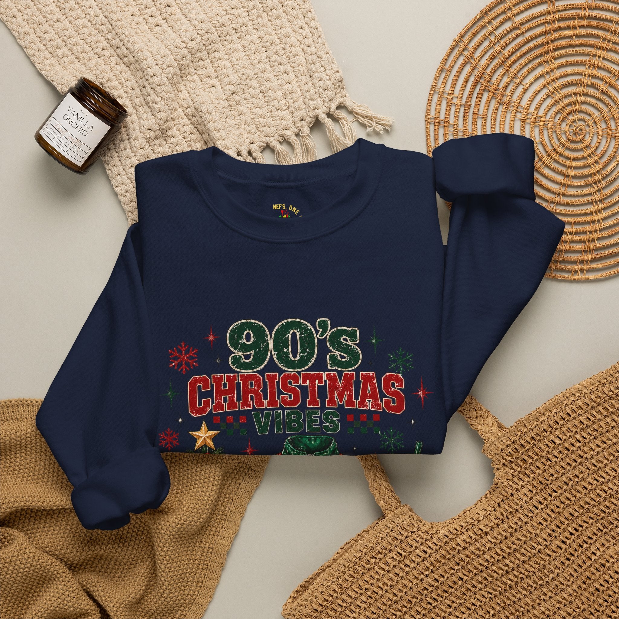 90s Christmas Vibes Crewneck Sweatshirt