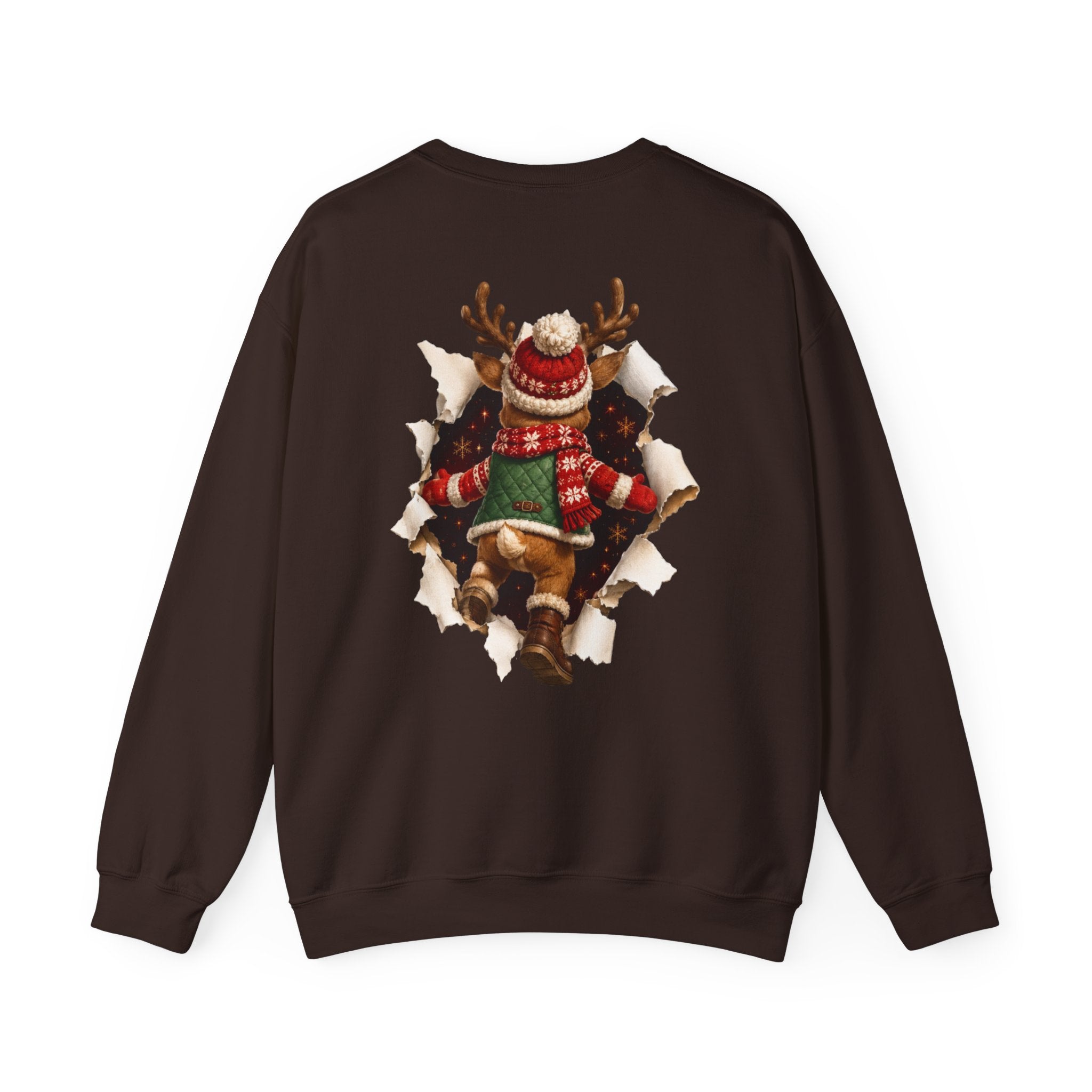 Festive Christmas Reindeer Crewneck Sweatshirt