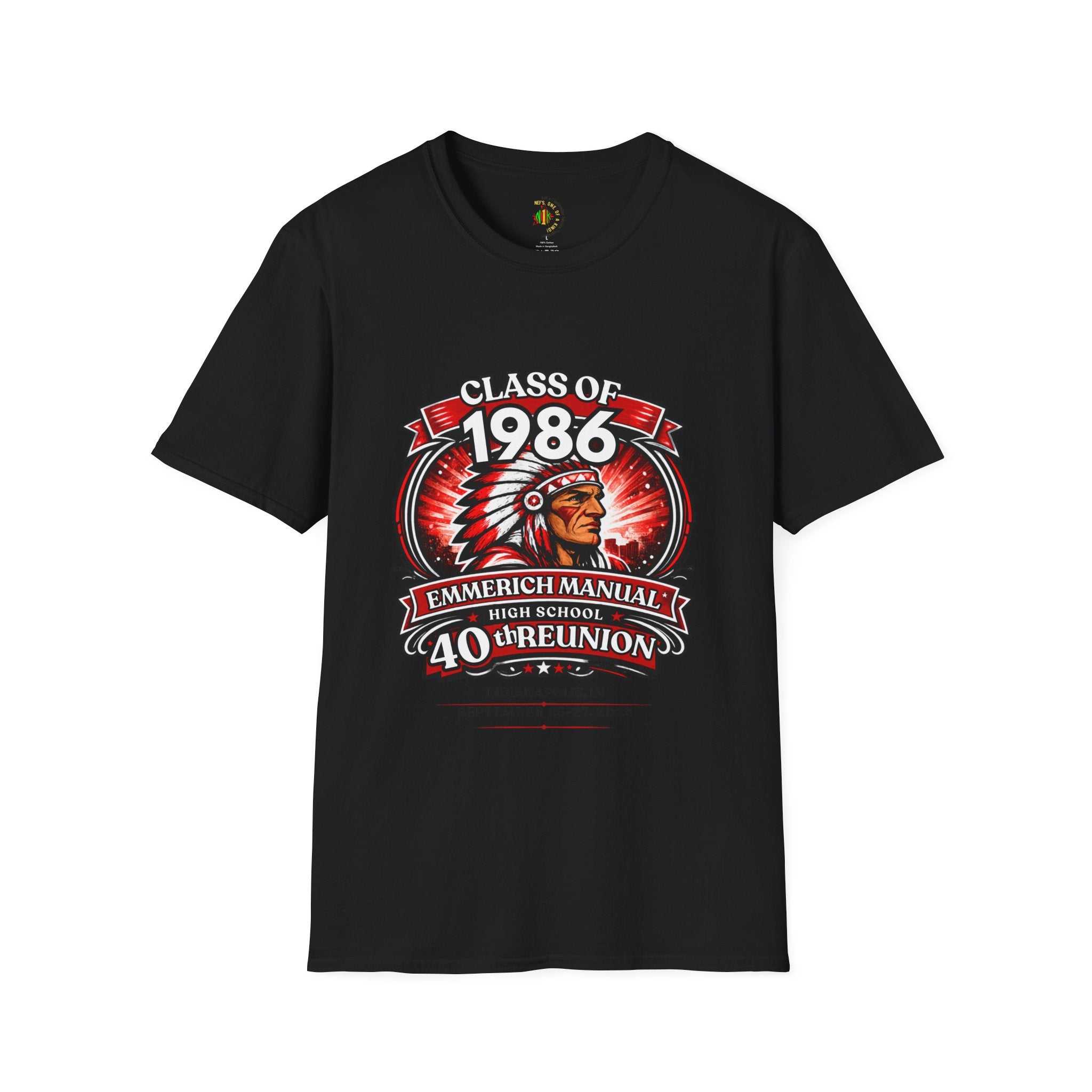 Class of 1986 40th Reunion T-Shirt — Emmerich Manual High School Alumni Tee - Another Customized Smile