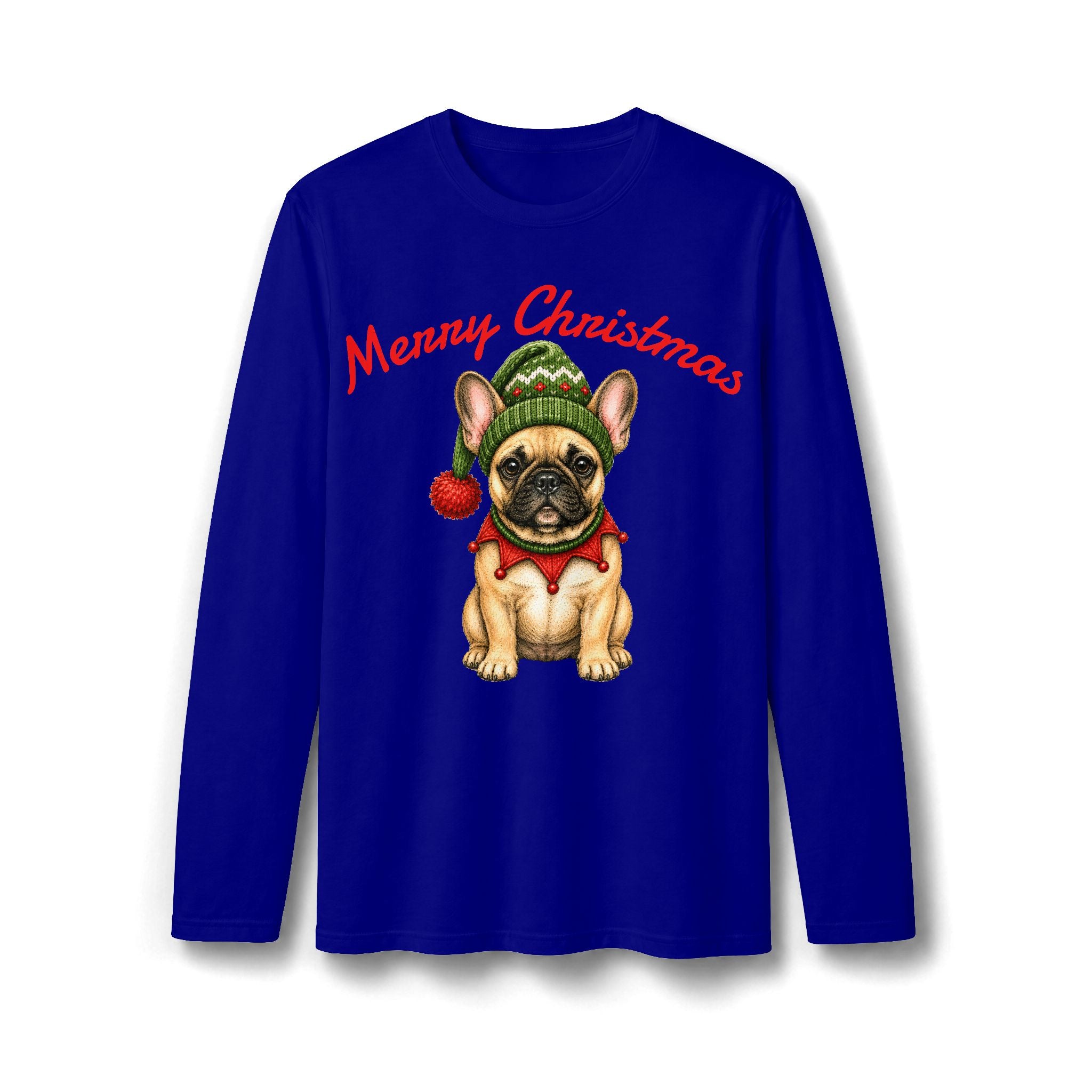 Merry Christmas Pug & Reindeer Long Sleeve T-Shirt