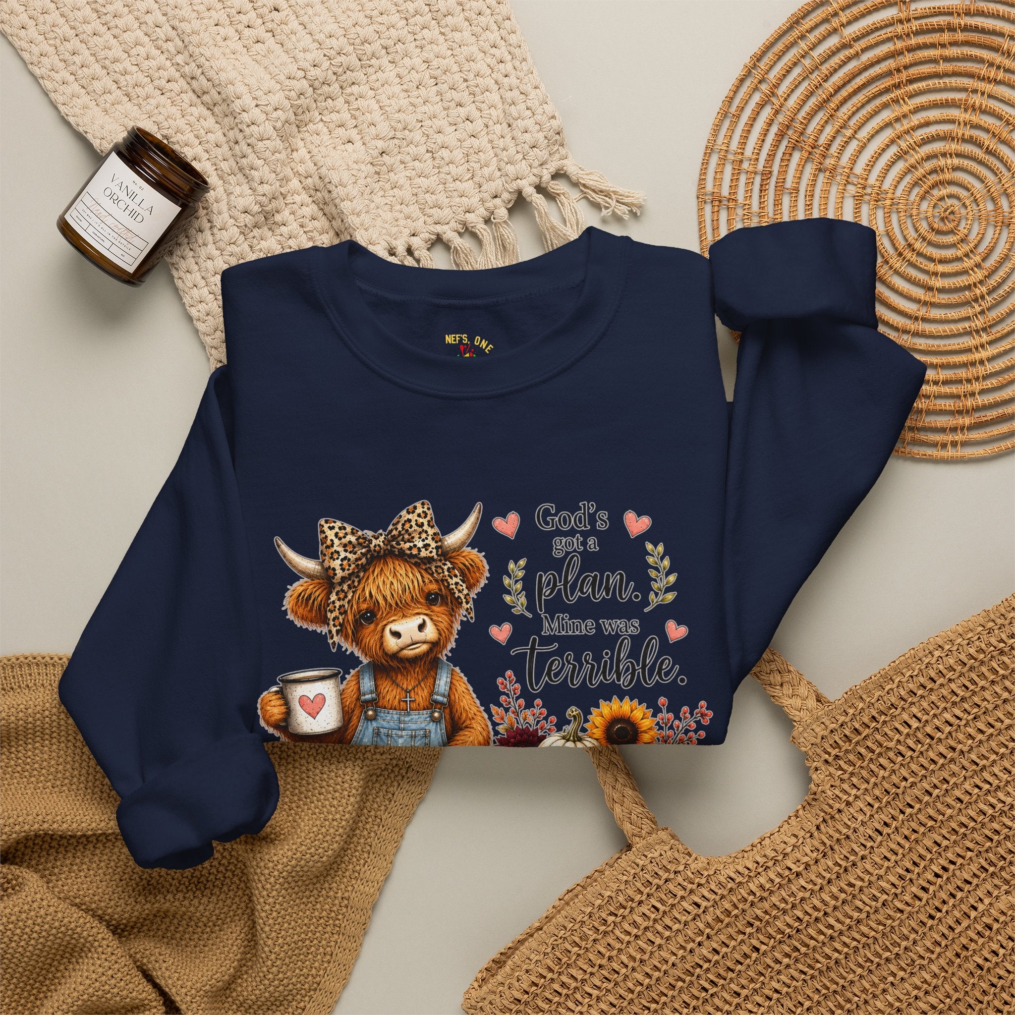 God’s Plan, Mine Was Terrible Bear Fall Crewneck Sweatshirt