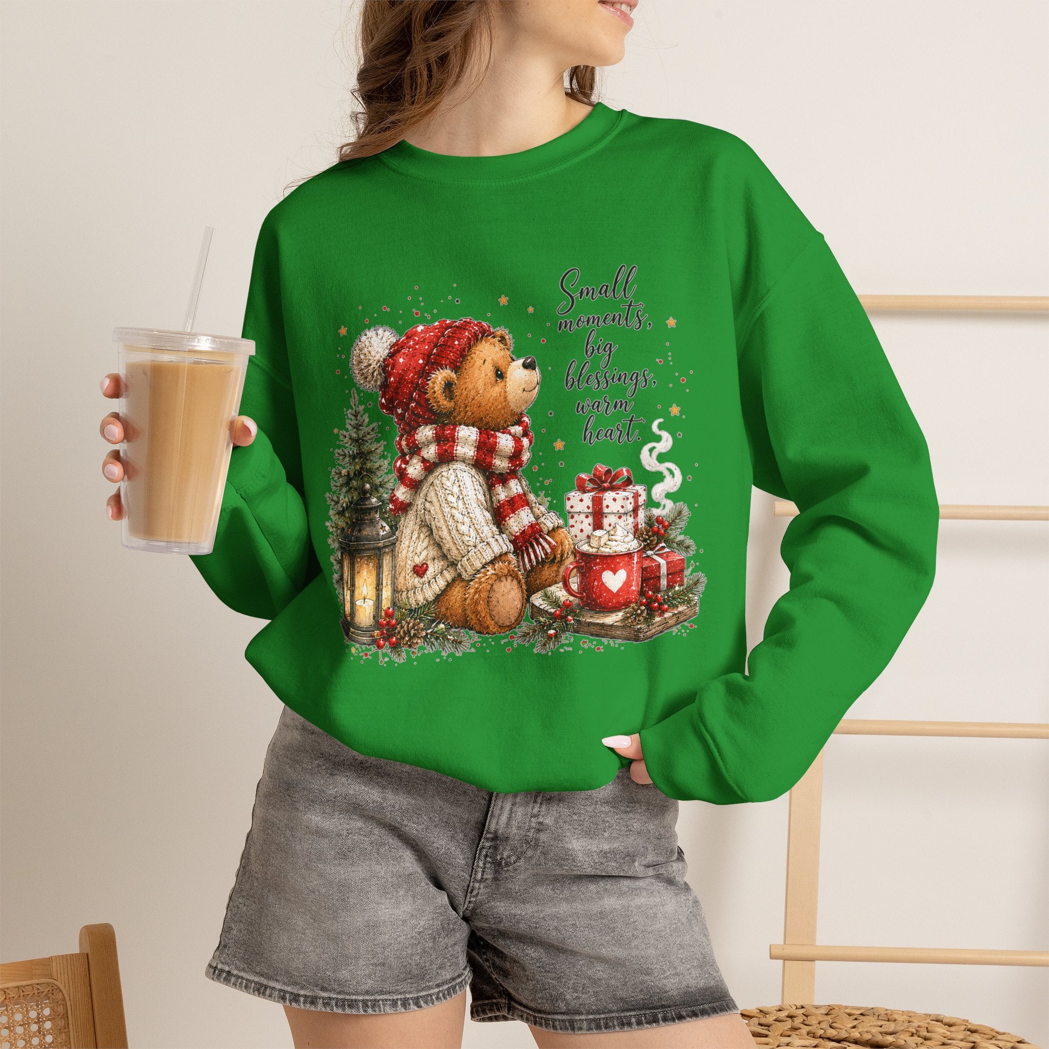 Christmas Bear Crewneck Sweatshirt – Cozy Holiday Teddy Bear Design