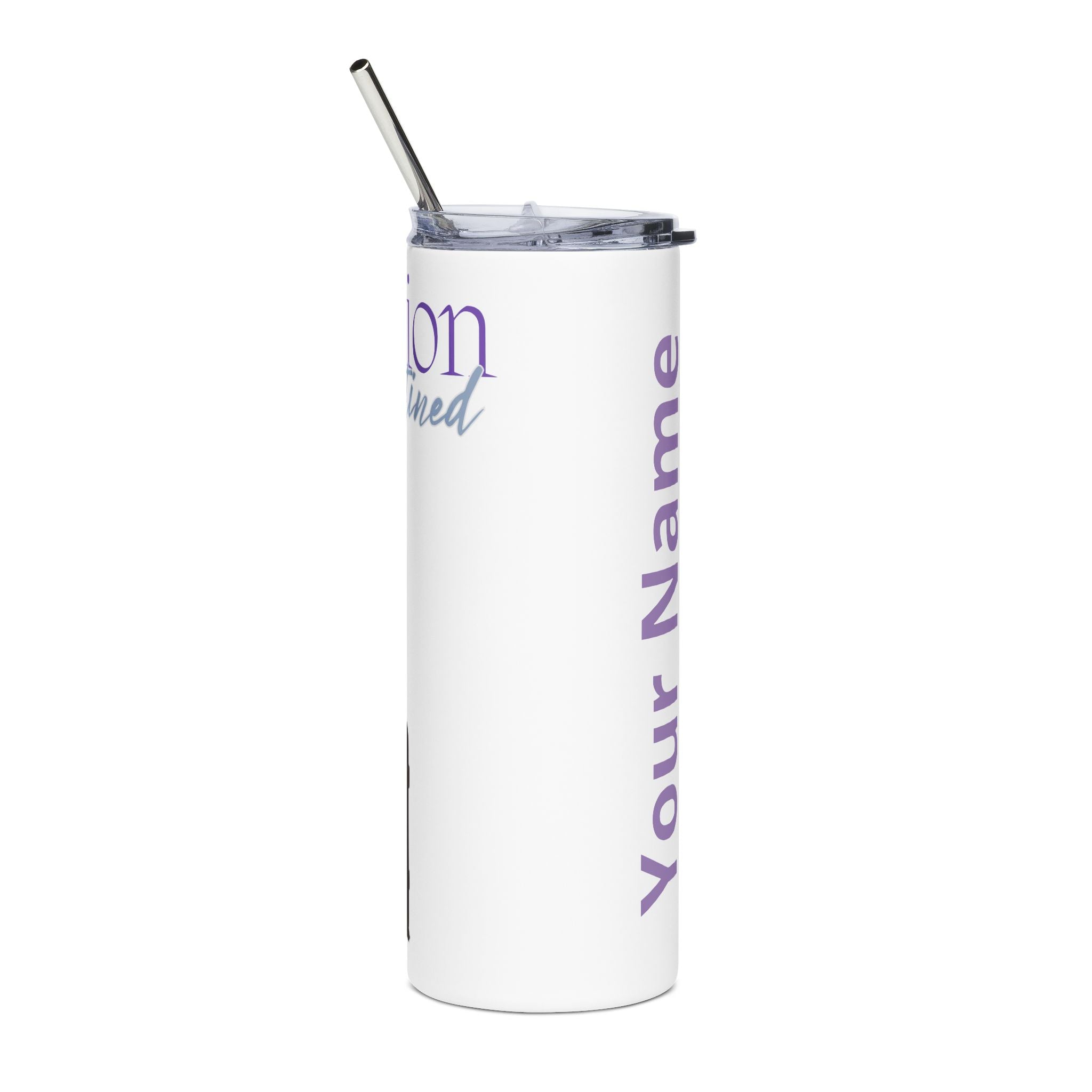 Destination Destined Customizable Skinny Tumbler with Straw, 20oz