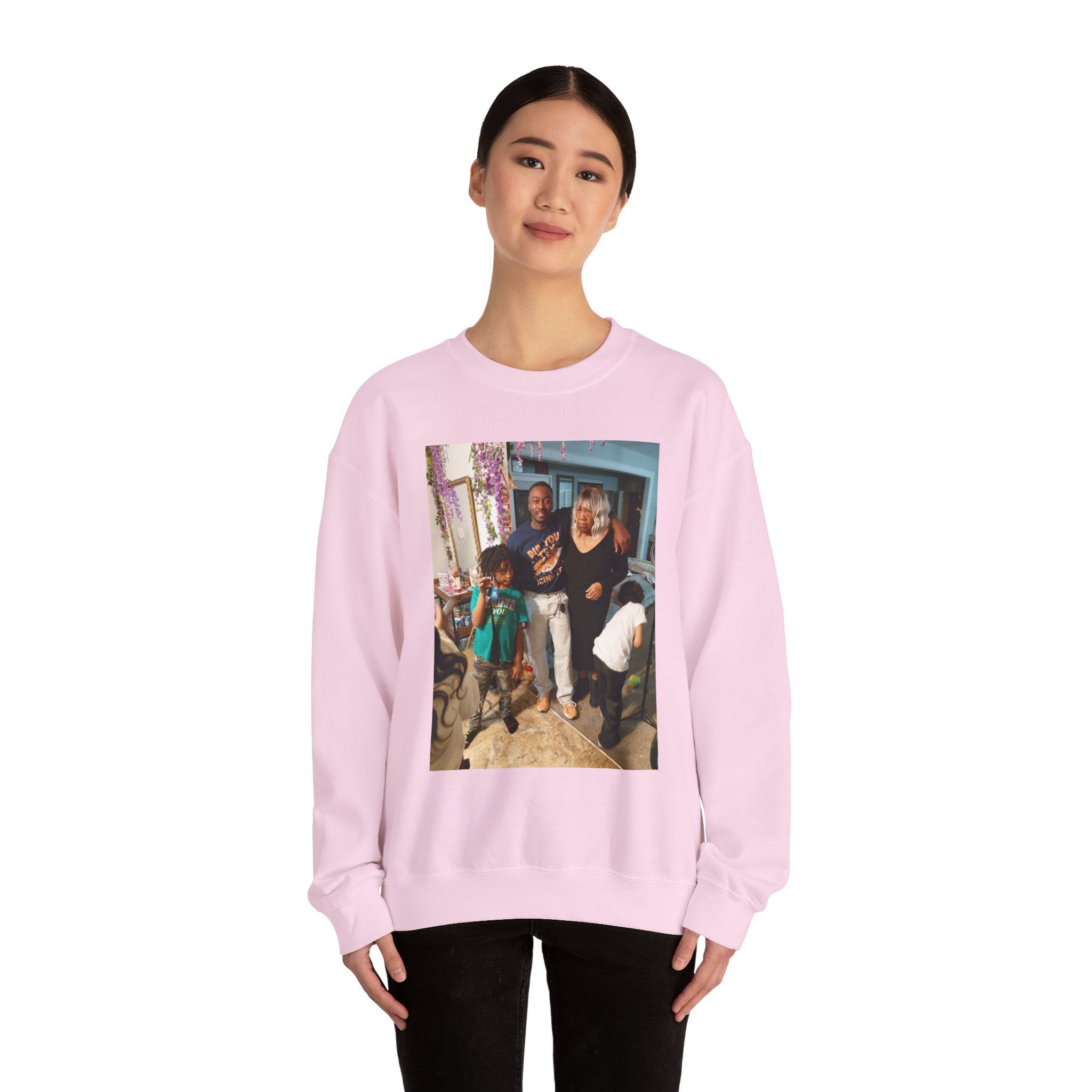 Personalized Photo Crewneck Sweatshirt — Custom Photo Front, 'Add Text' Back