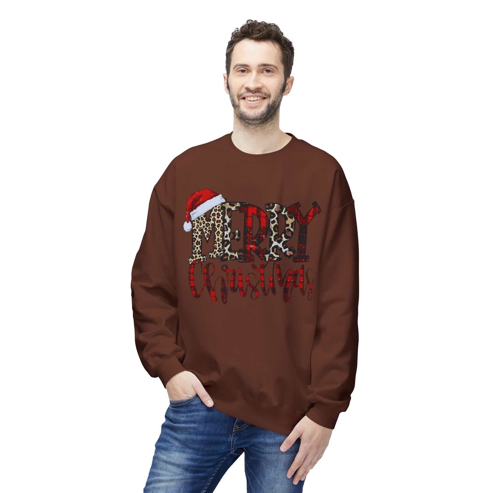 Merry Christmas Leopard Plaid SweatshirtSweatshirtMerry Christmas Leopard Plaid
