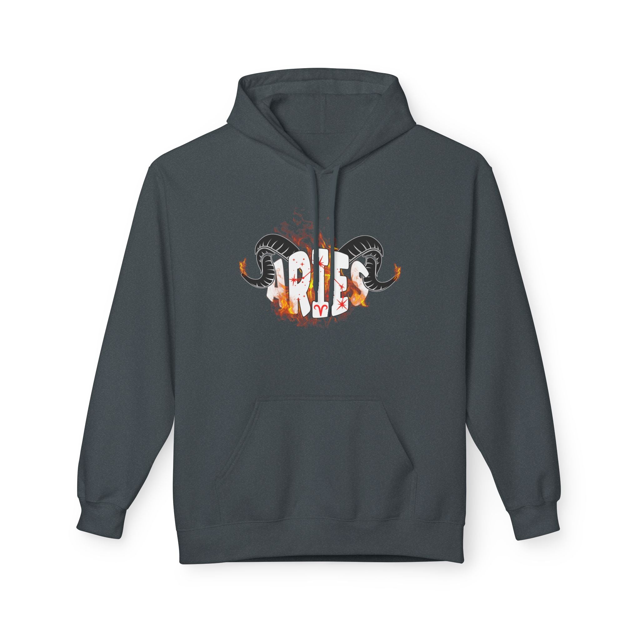 Aries Ram on fire Hoodie — Unisex Zodiac Astrology Hoodie with 'Aries' Design