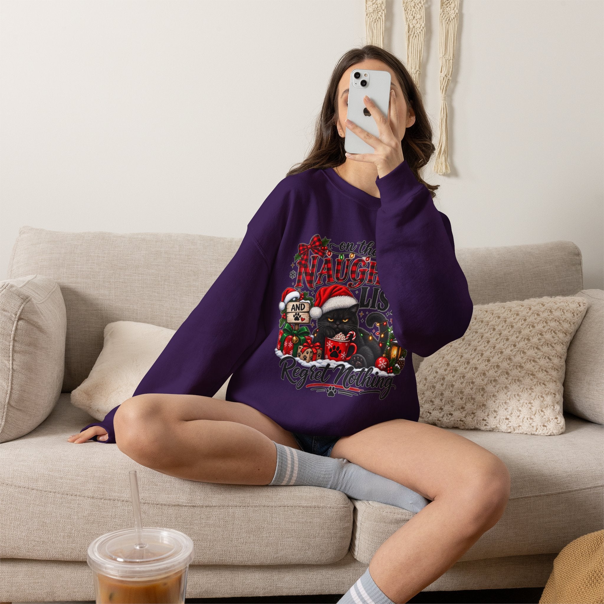 On the Naughty List Christmas Crewneck Sweatshirt