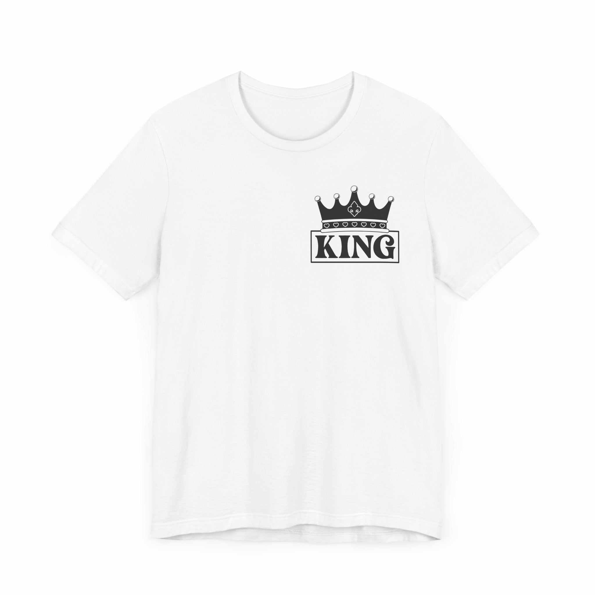 King with his Queen Valentine Casual Soft Unisex Jersey Crew Neck ShorT-ShirtQueen Valentine Casual Soft Unisex Jersey Crew Neck Short Sleeve Tee