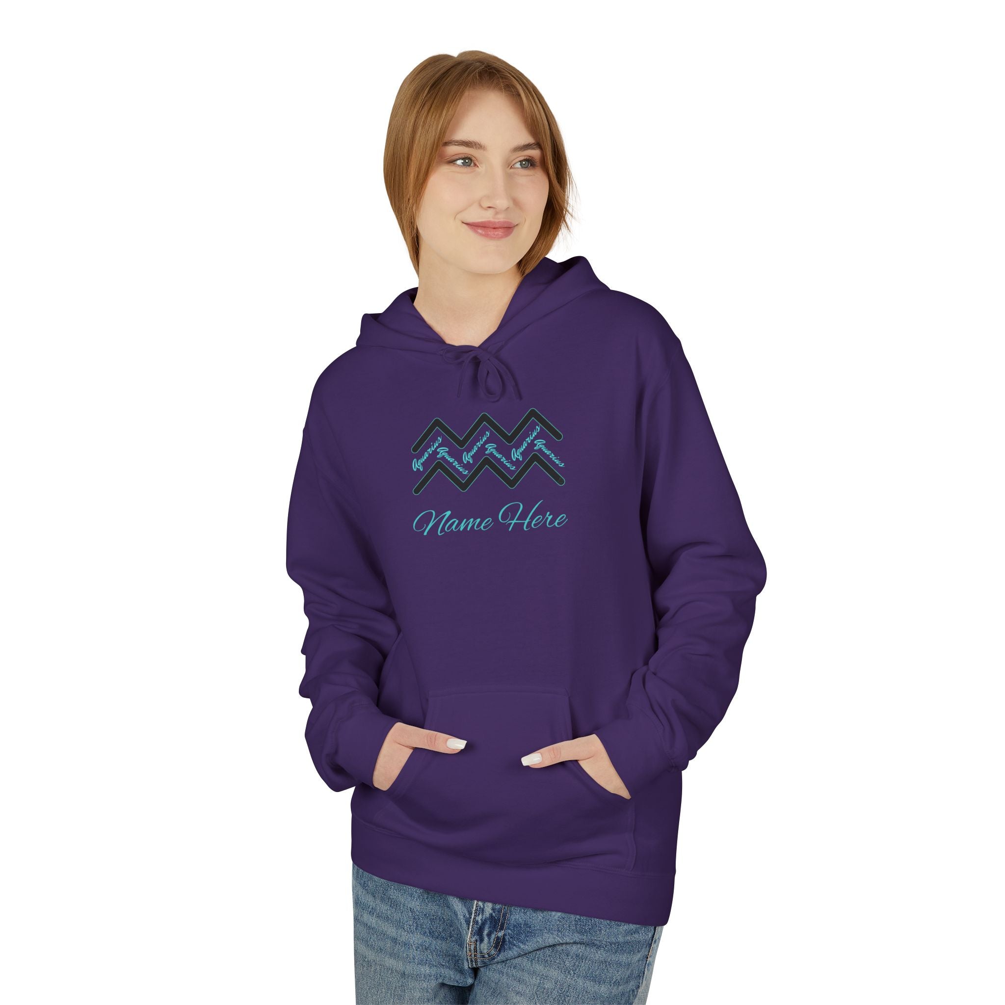 Customizable Aquarius Zodiac Hoodie — "Your Name Here" Watering Design